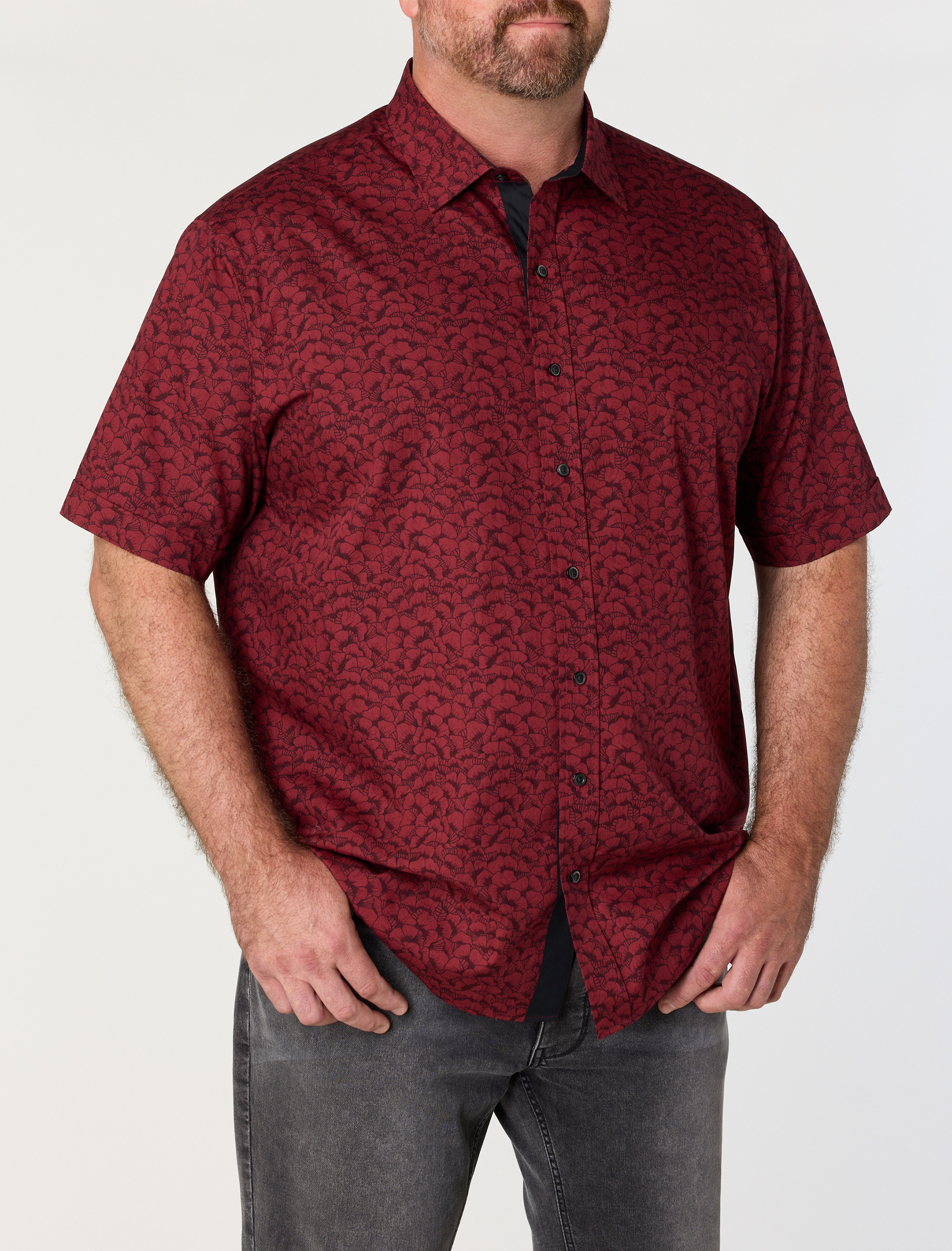 Tonal Floral Sport Shirt
