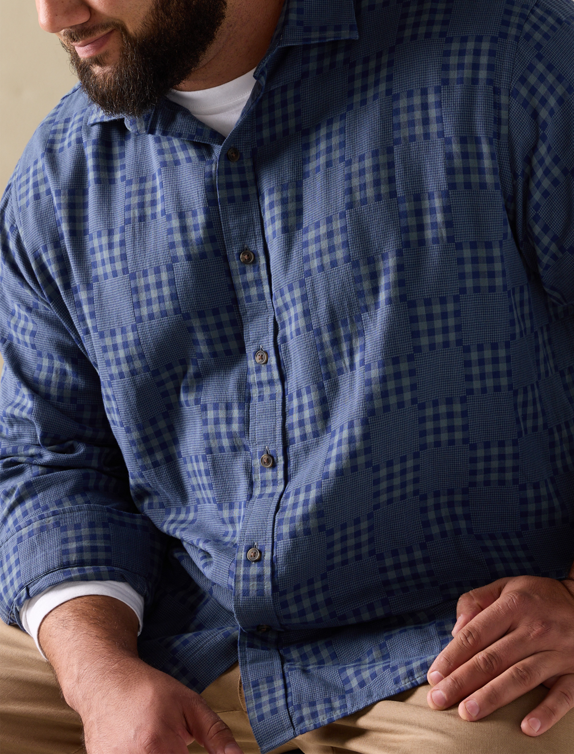 Plaid Patch Sport Shirt