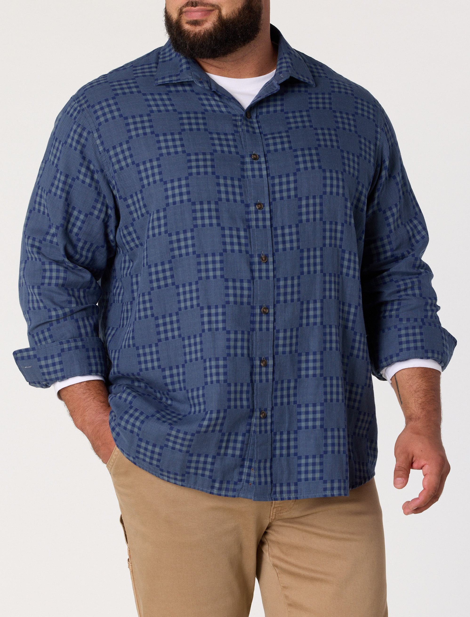 Plaid Patch Sport Shirt