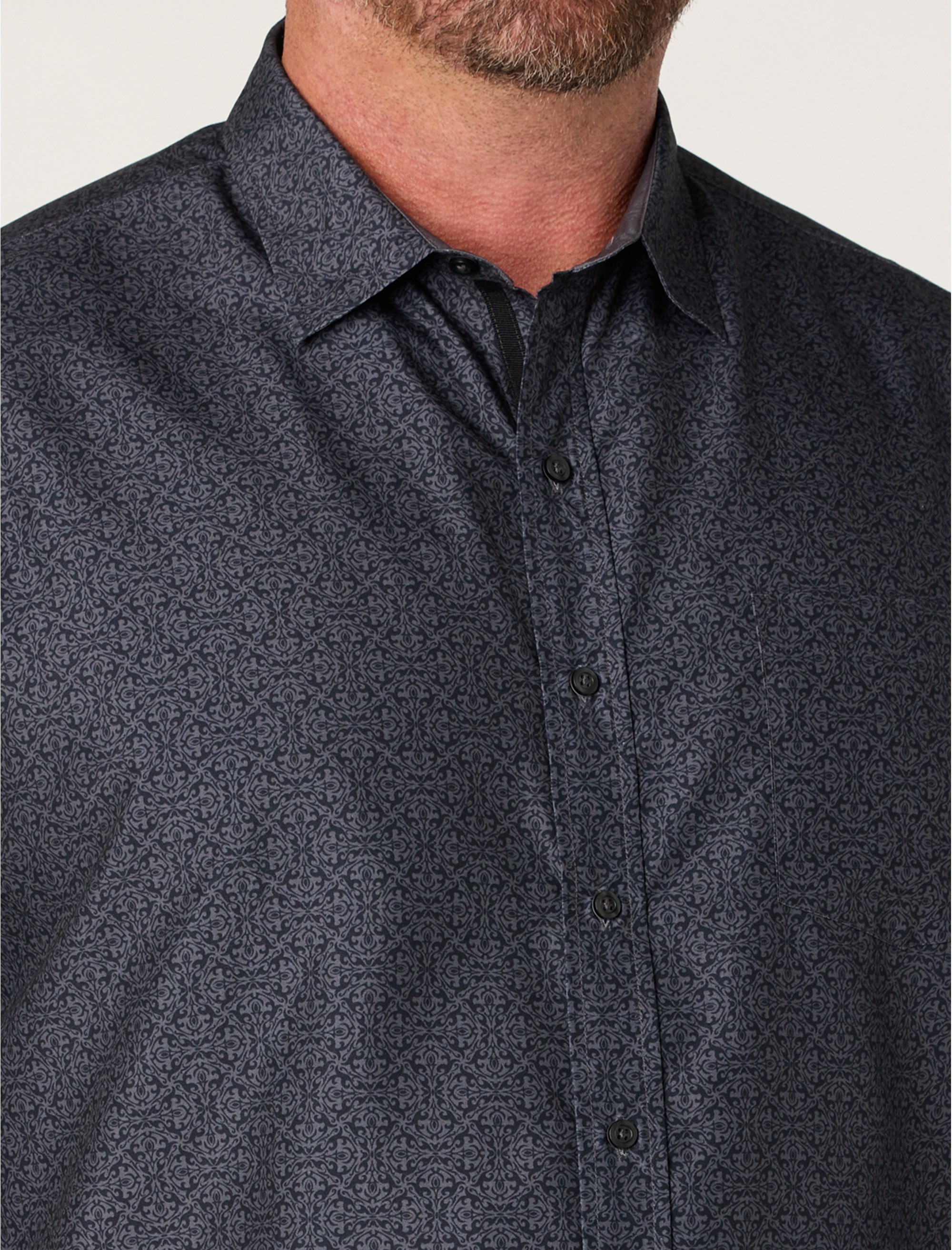Wave Print Microfiber Sport Shirt - thumbnail 2
