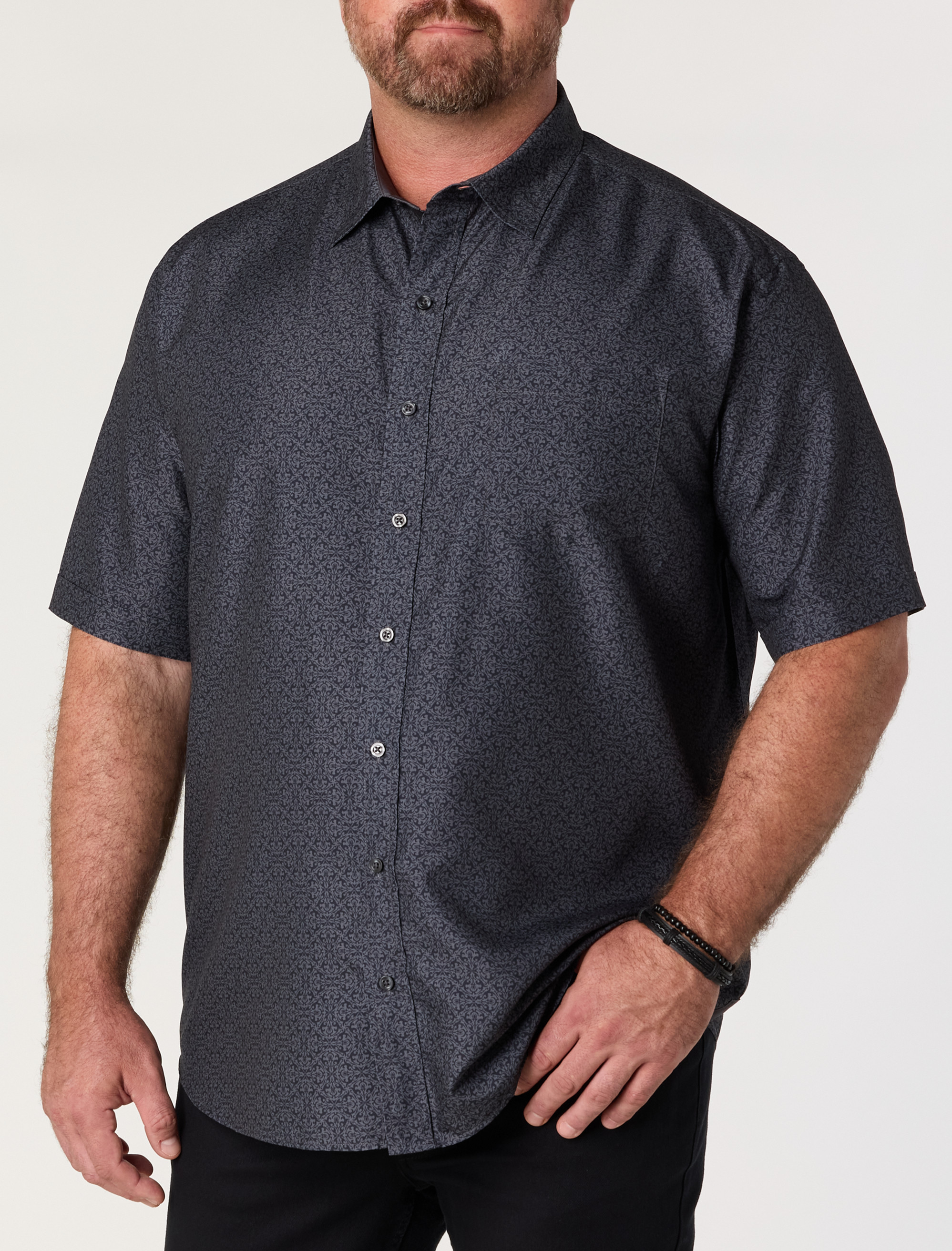 Wave Print Microfiber Sport Shirt