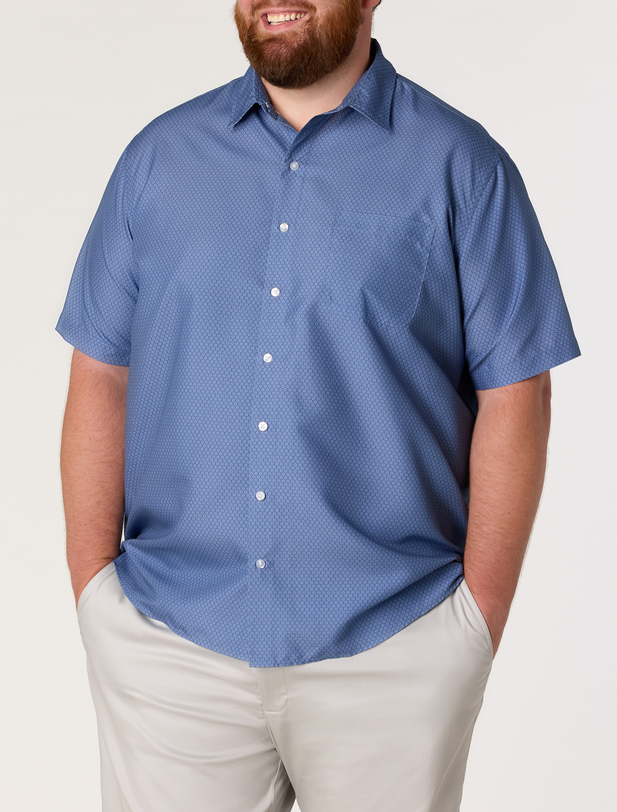 Microfiber Circle Print Sport Shirt