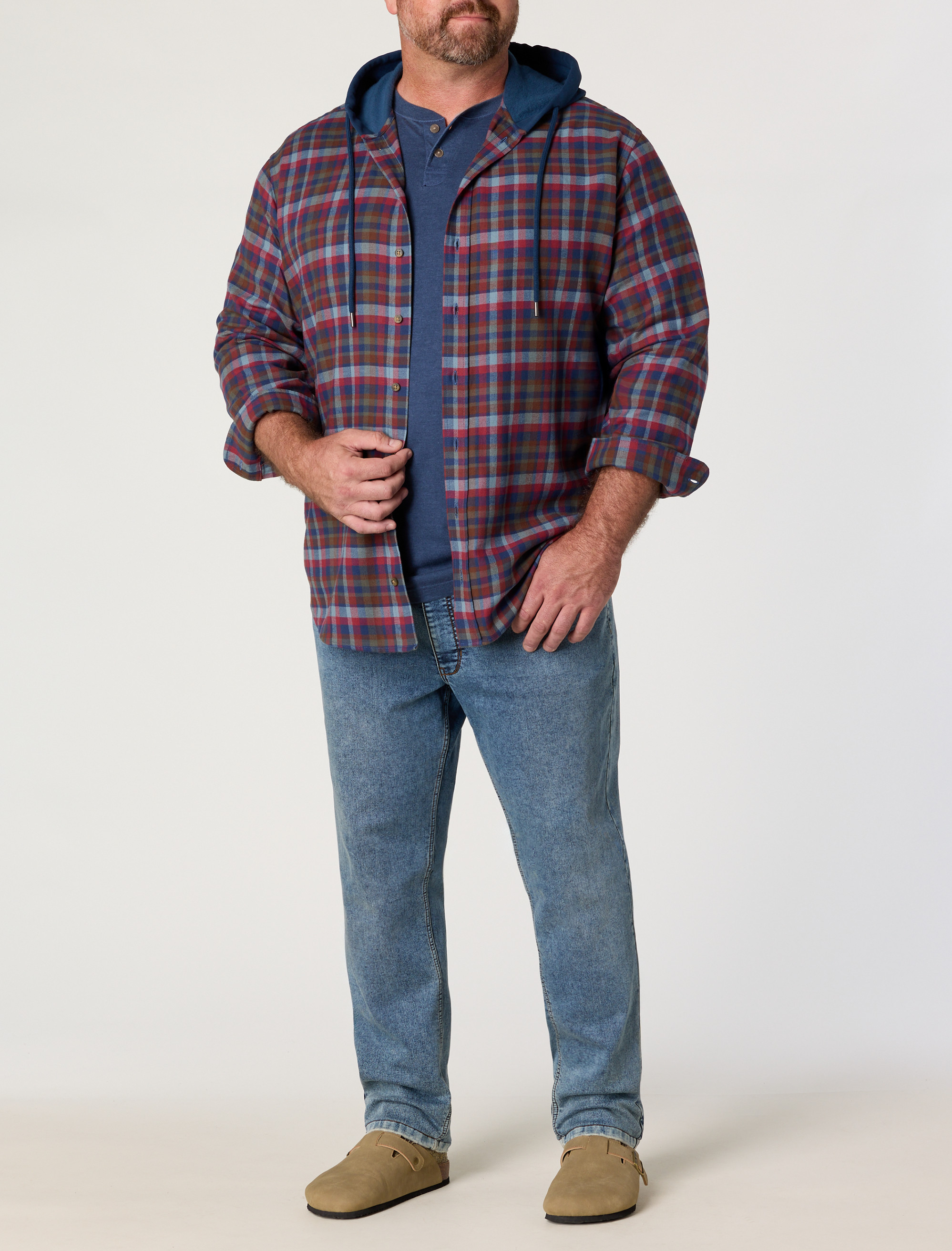 Hooded Flannel Shirt Jacket