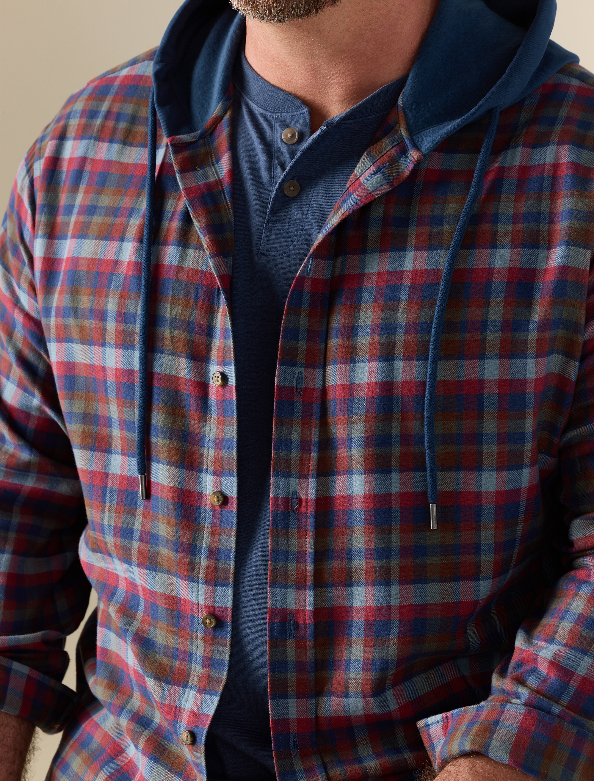 Hooded Flannel Shirt Jacket