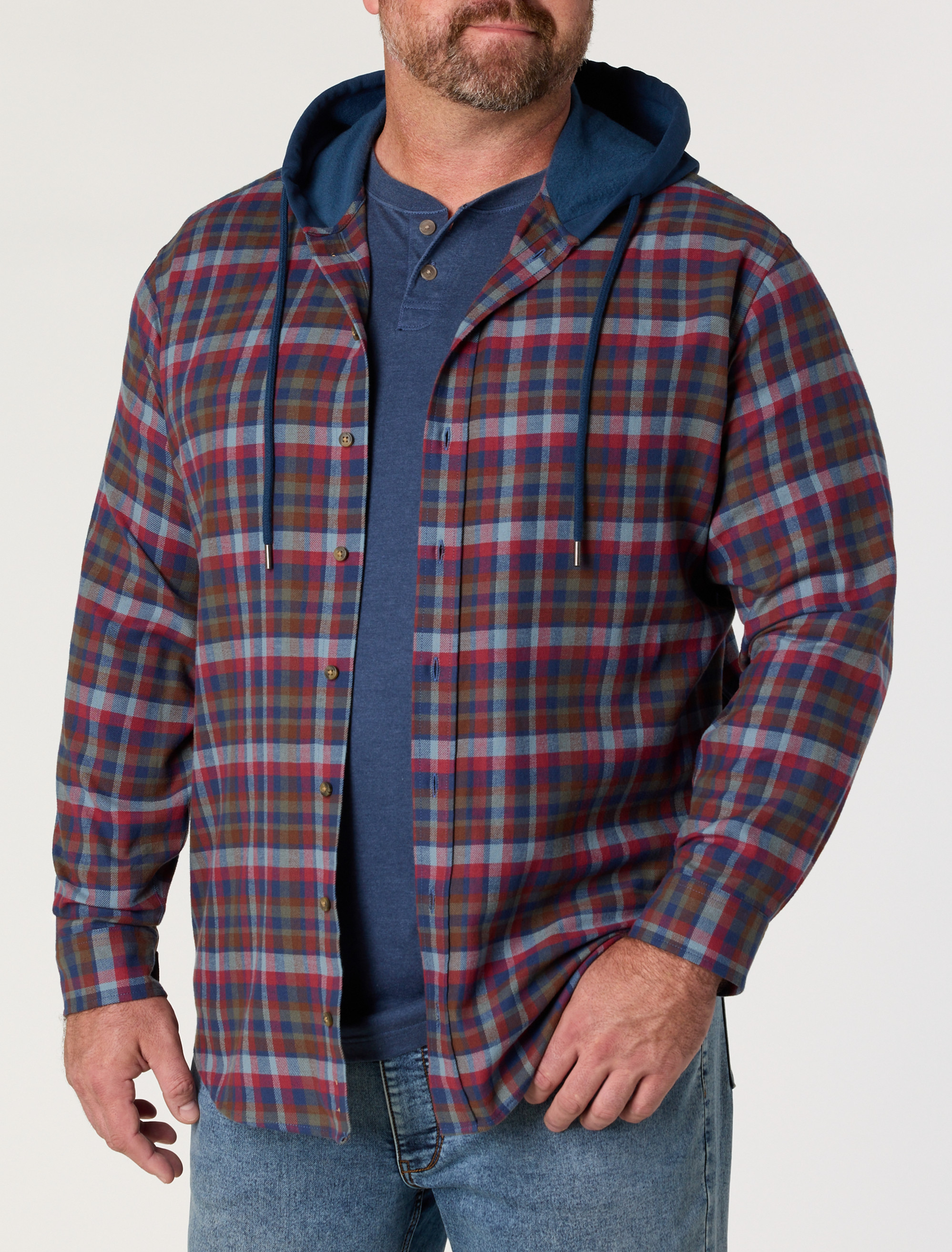 Hooded Flannel Shirt Jacket