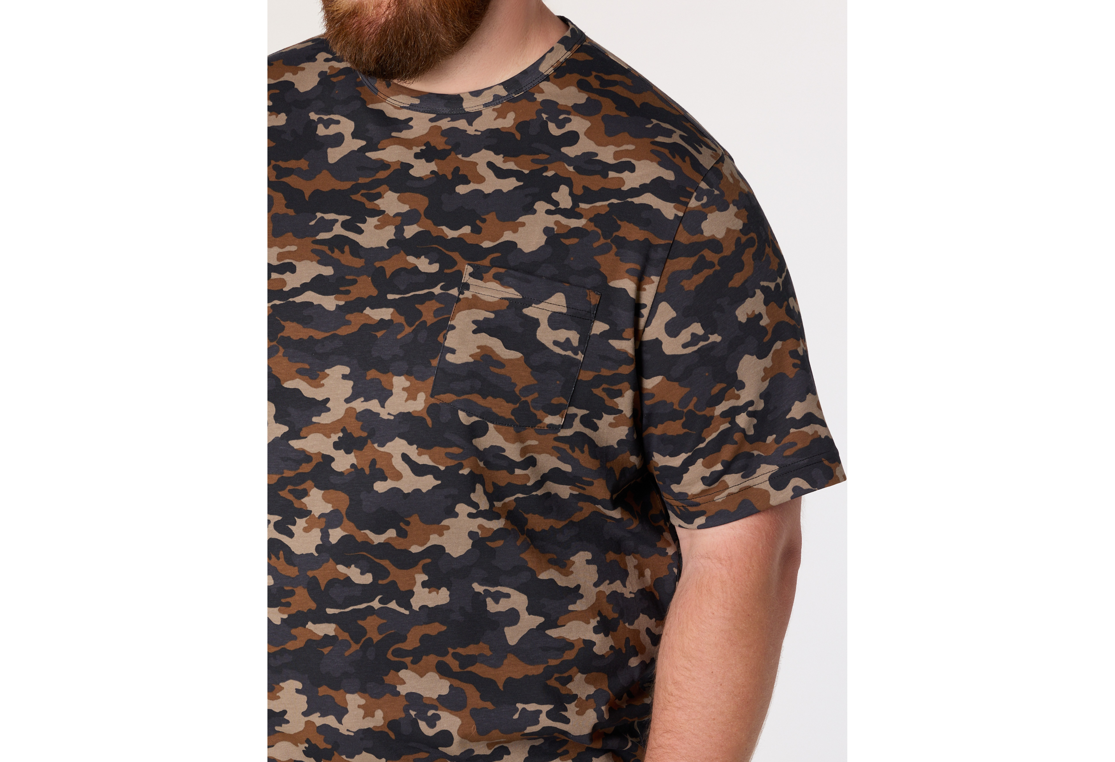 Camo Print Pocket T-Shirt