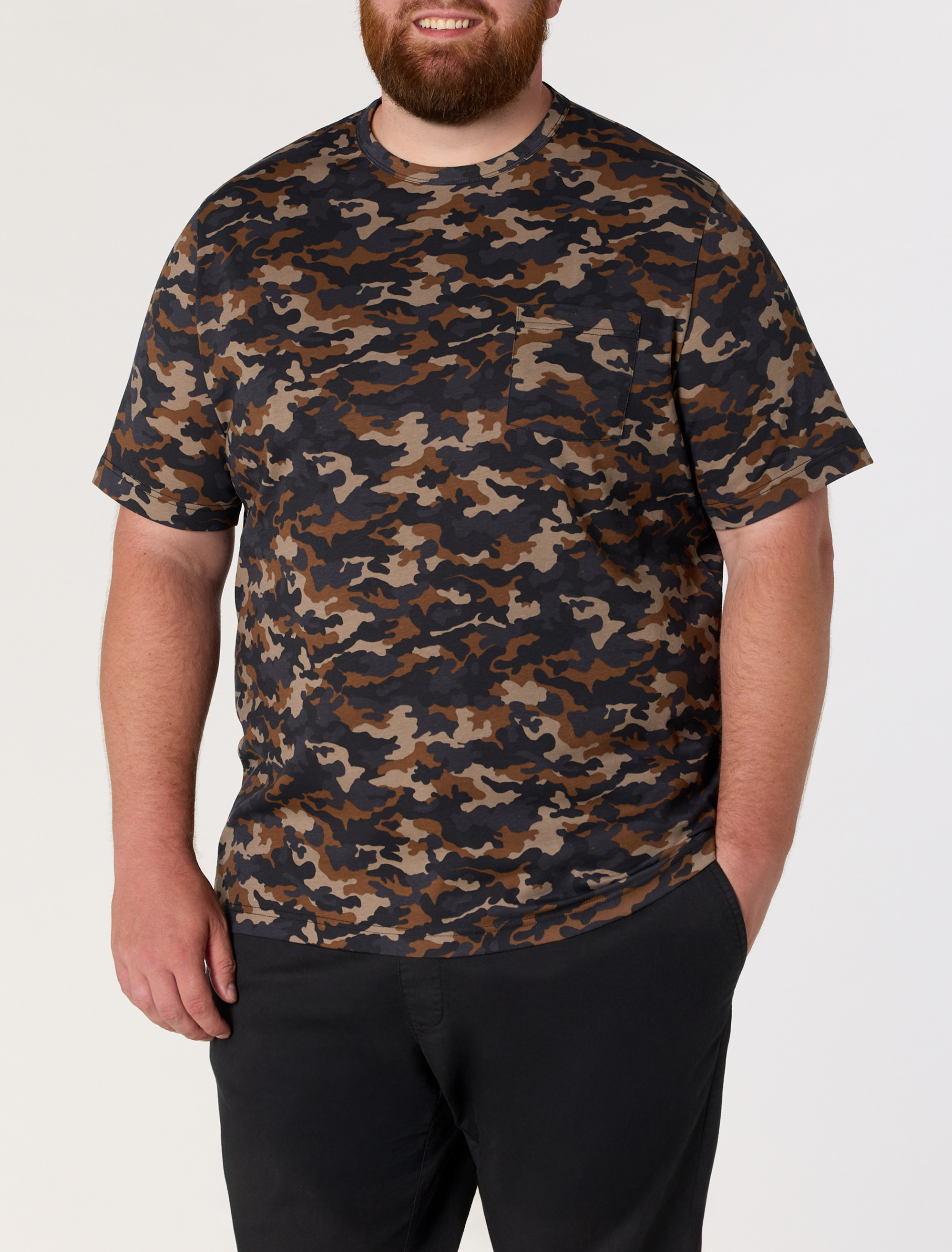 Camo Print Pocket T-Shirt