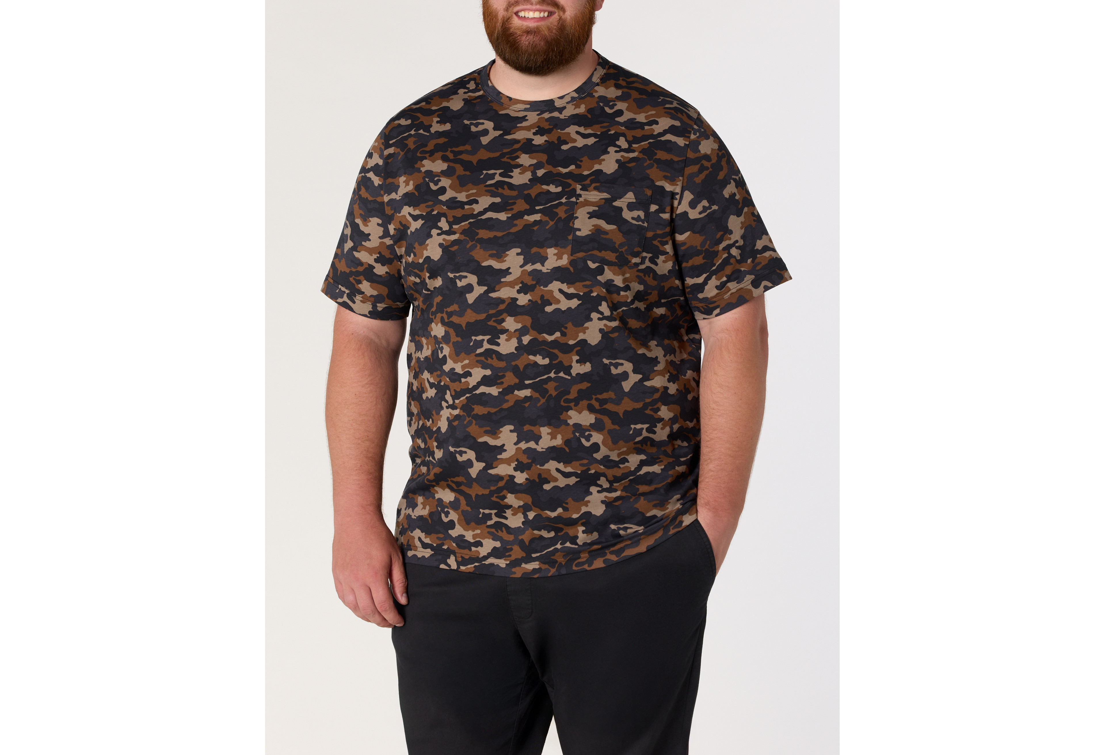 Camo Print Pocket T-Shirt