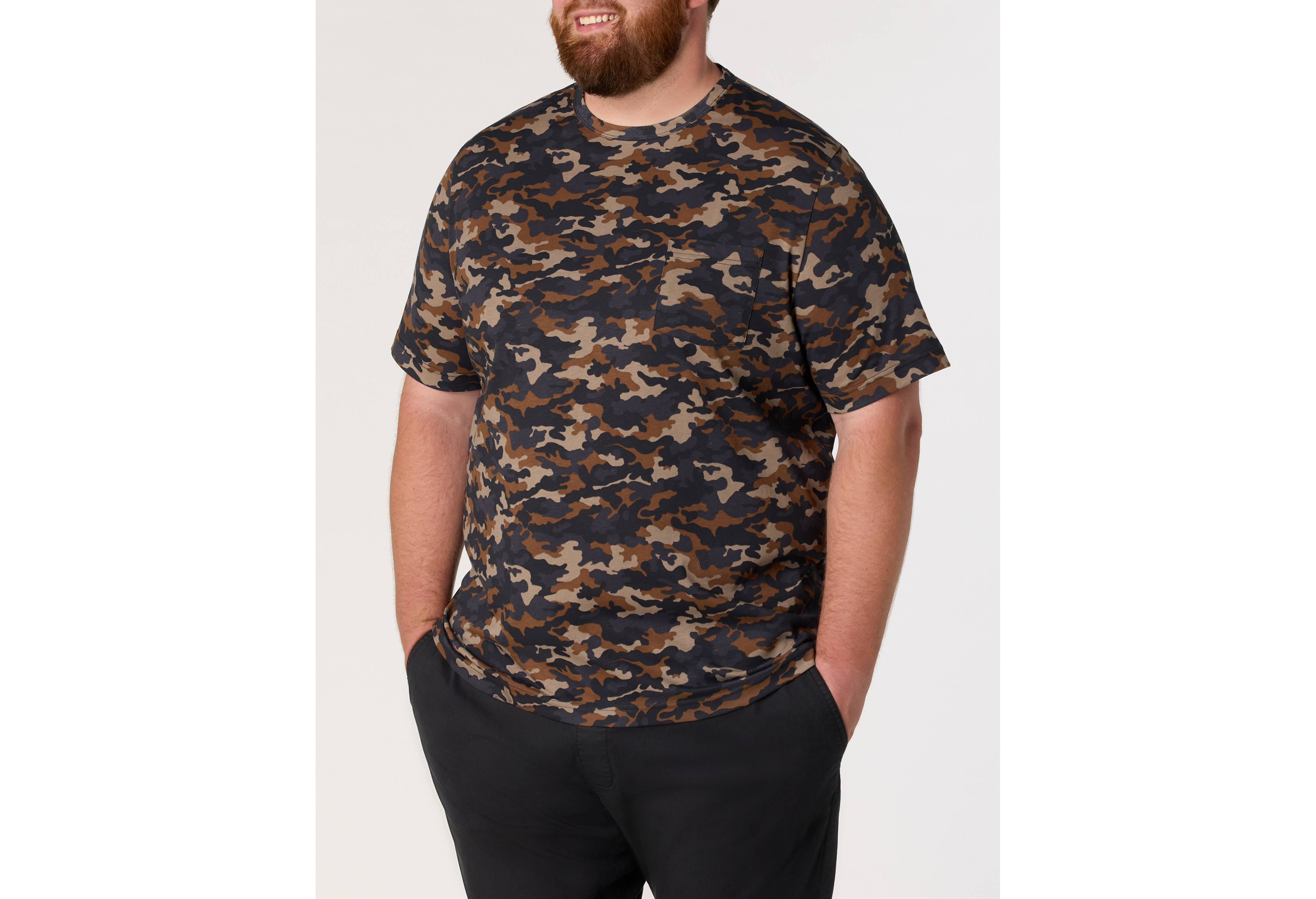 Camo Print Pocket T-Shirt