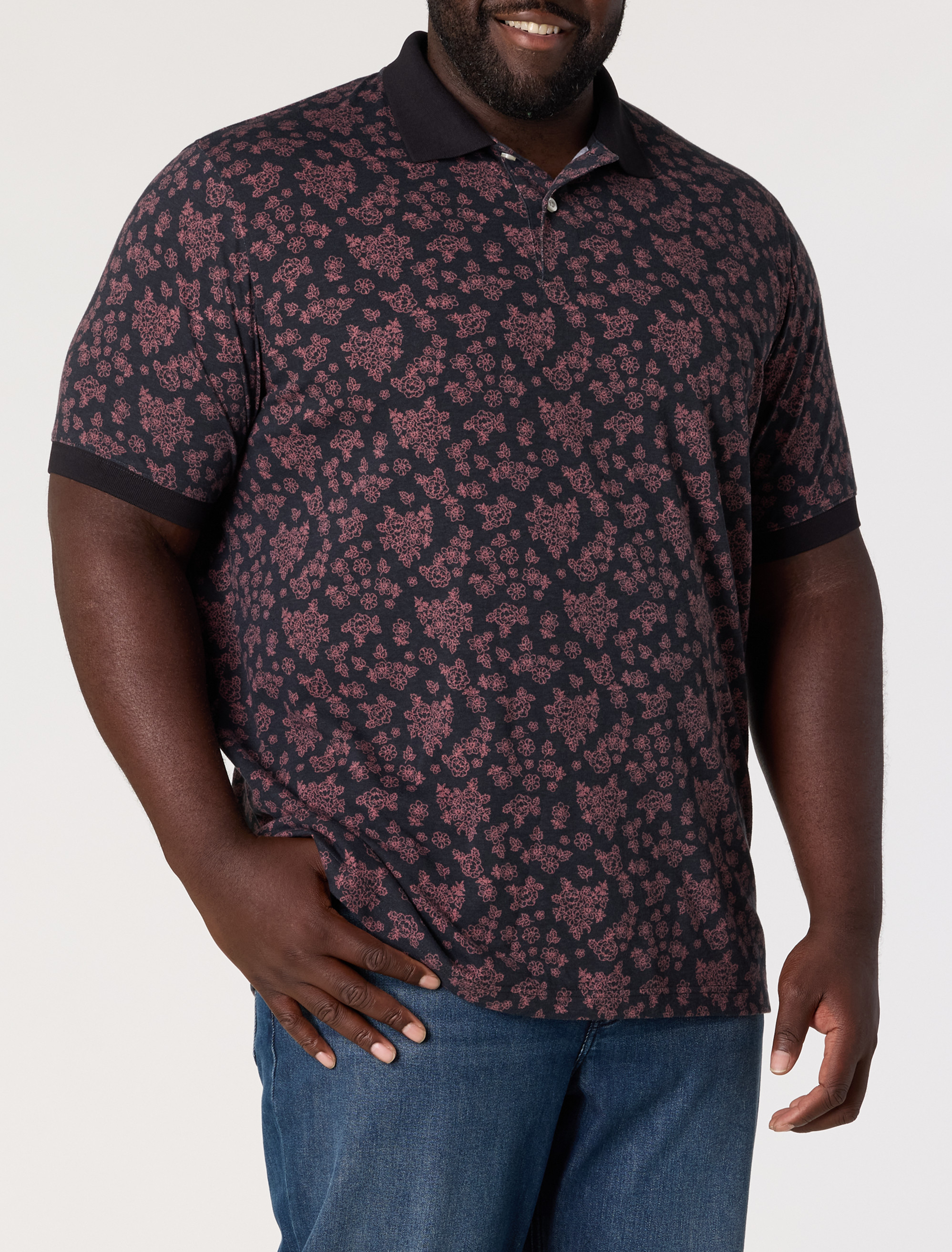 Floral Print Polo Shirt