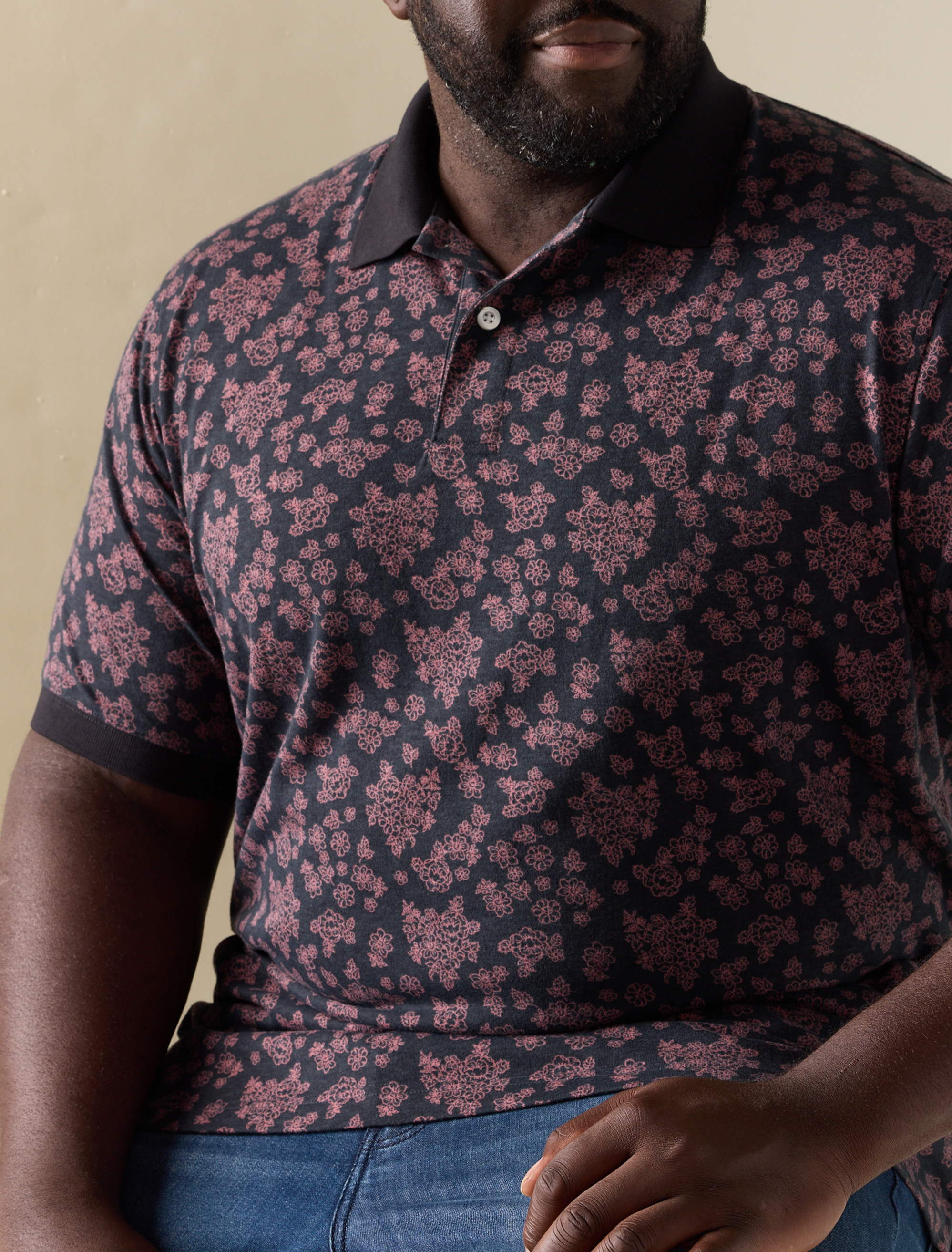 Floral Print Polo Shirt