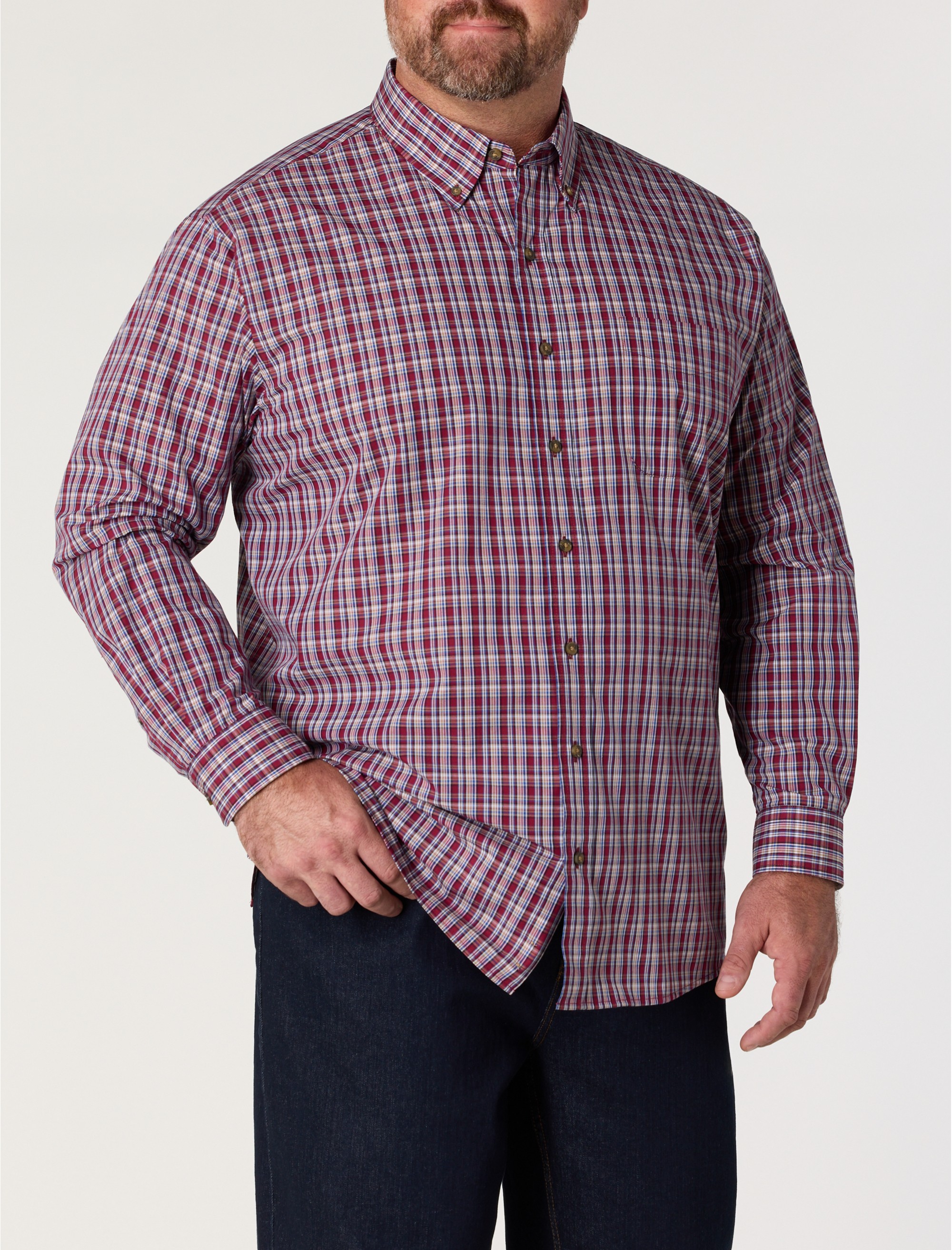 Easy-Care Plaid Sport Shirt - thumbnail 3