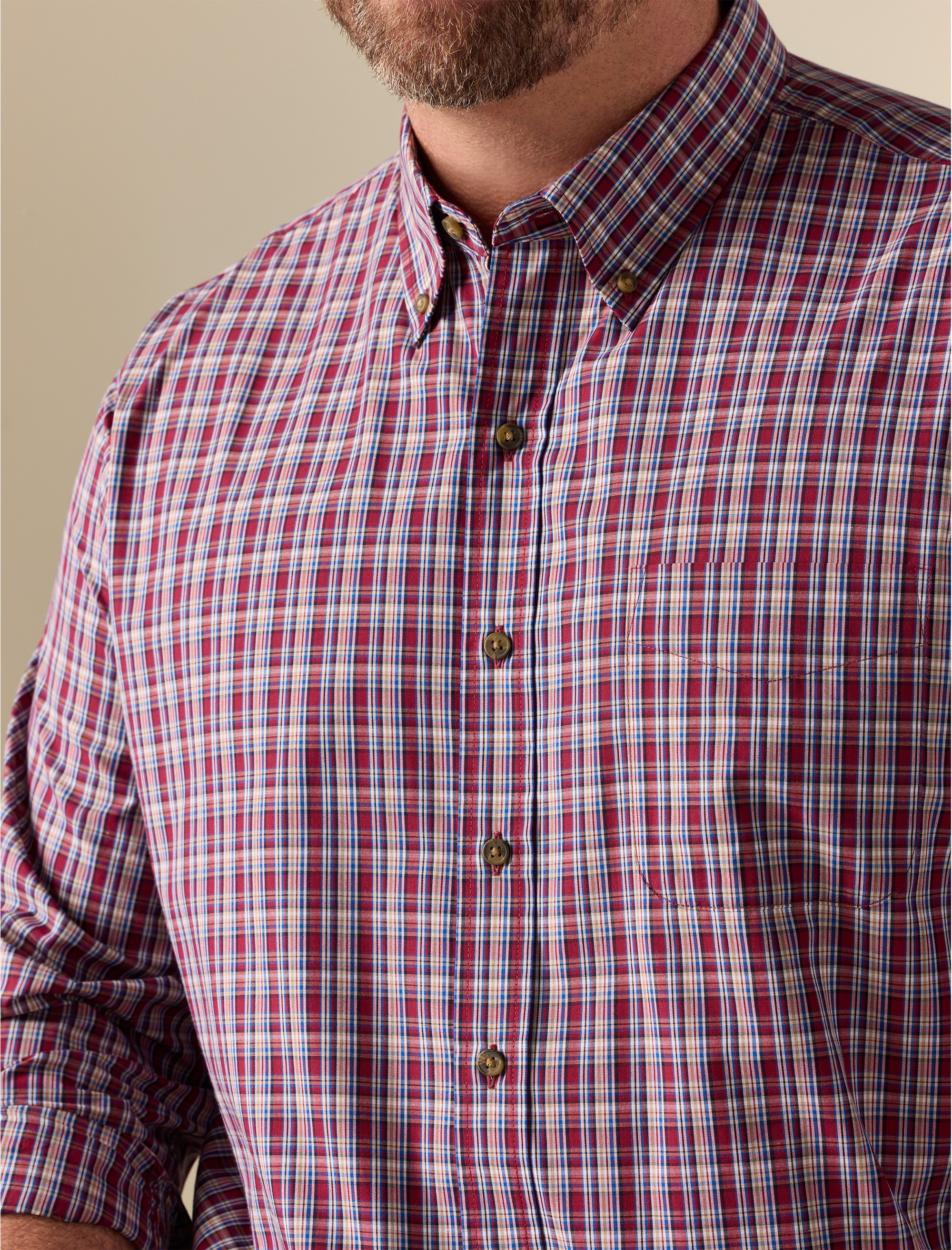 Easy-Care Plaid Sport Shirt - thumbnail 4