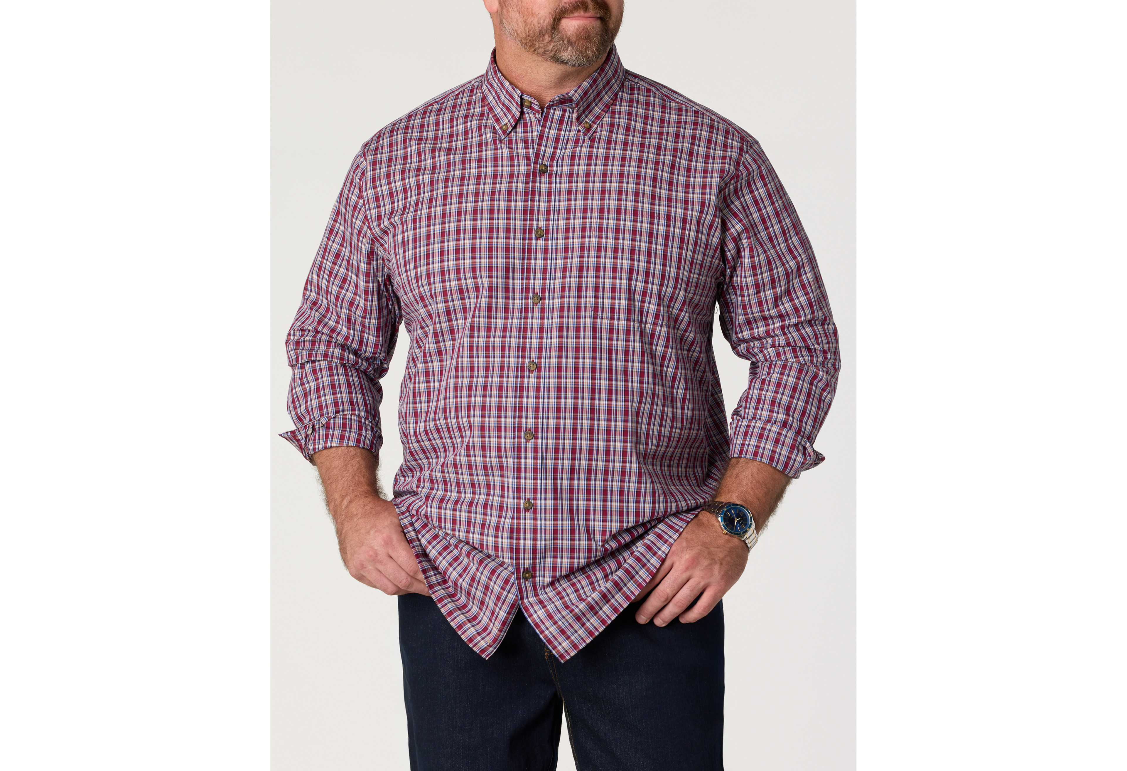 Easy-Care Plaid Sport Shirt