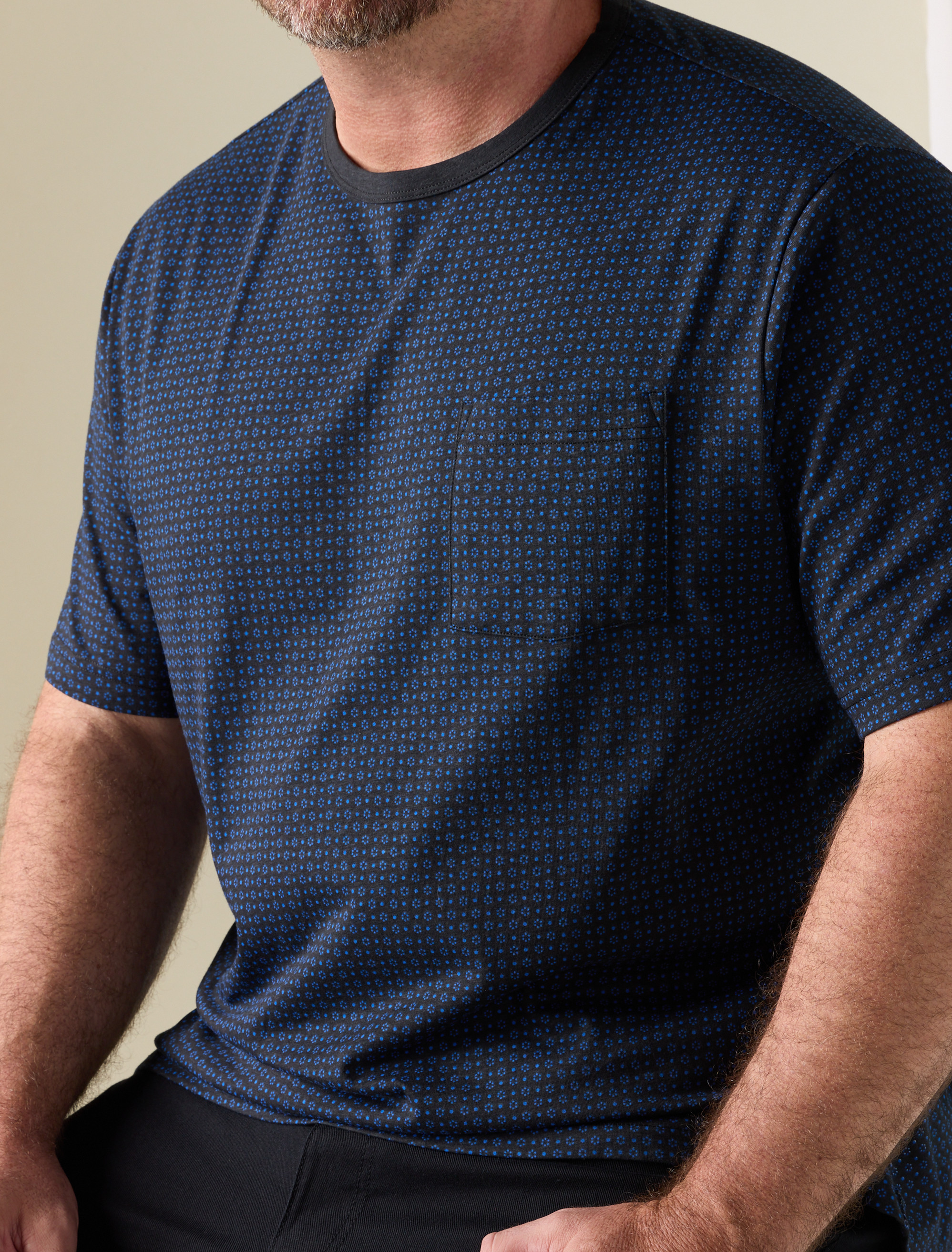 Allover Printed Moisture-Wicking T-Shirt