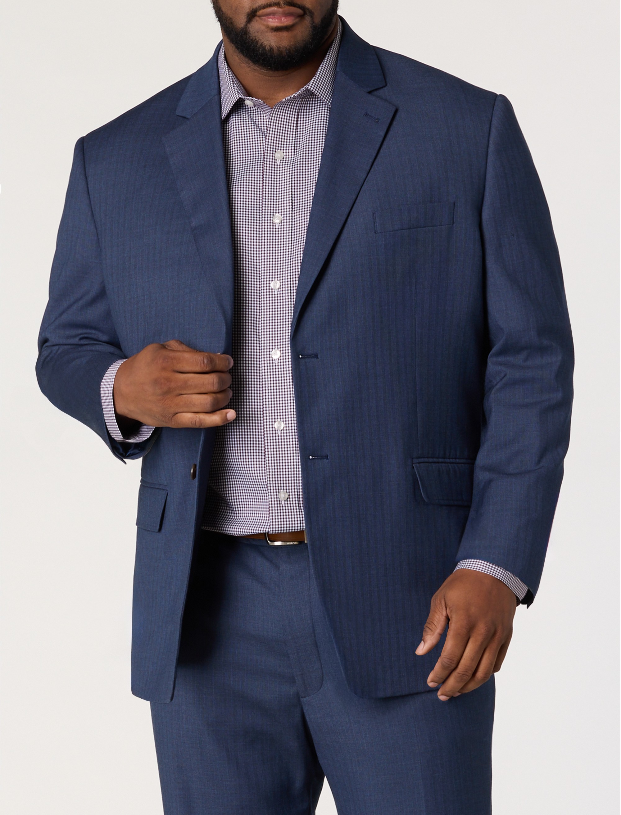 Jacket Relaxer Herringbone Pinstripe Suit Jacket - thumbnail 3