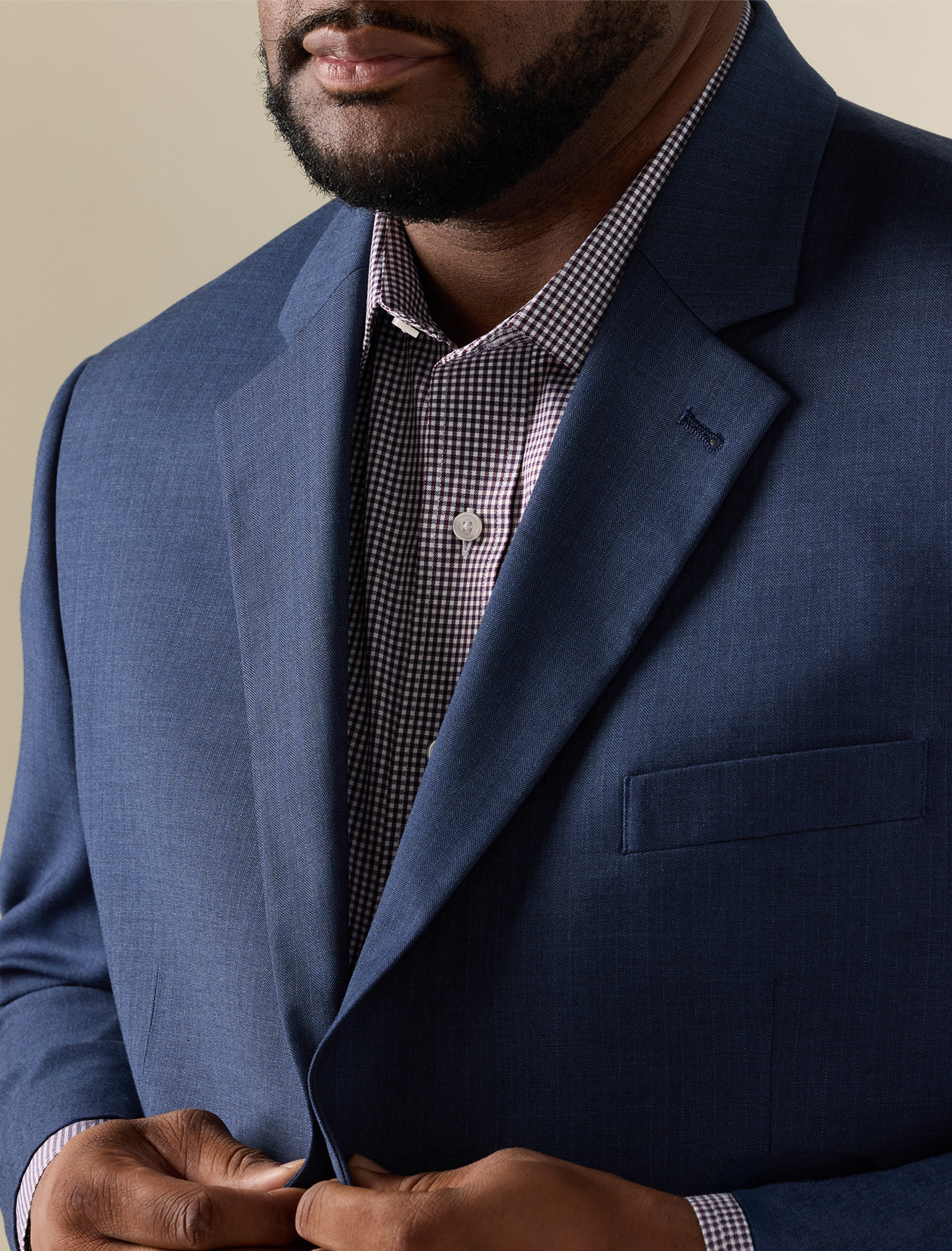 Jacket Relaxer Herringbone Pinstripe Suit