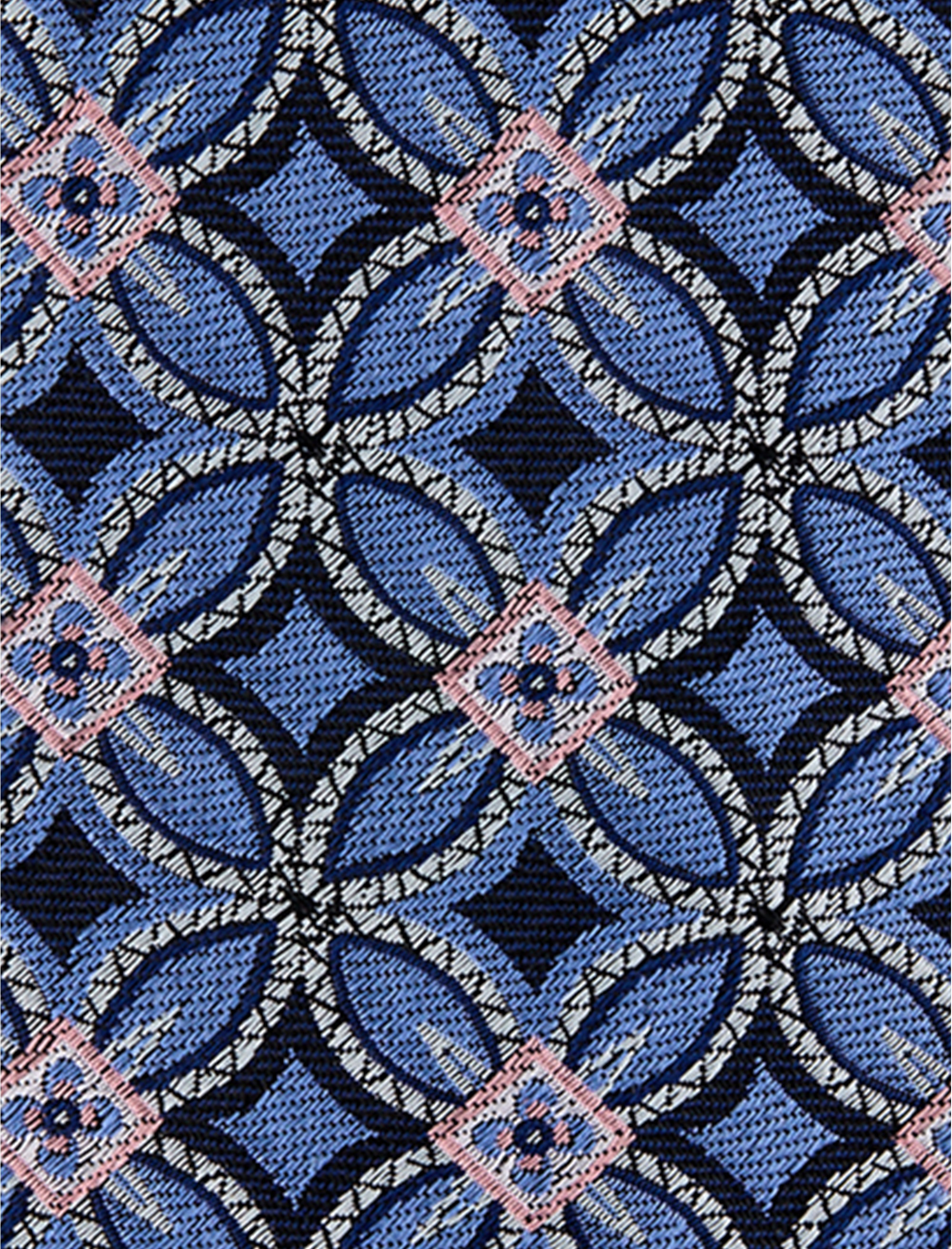 Geometric Pattern Silk Tie - thumbnail 4