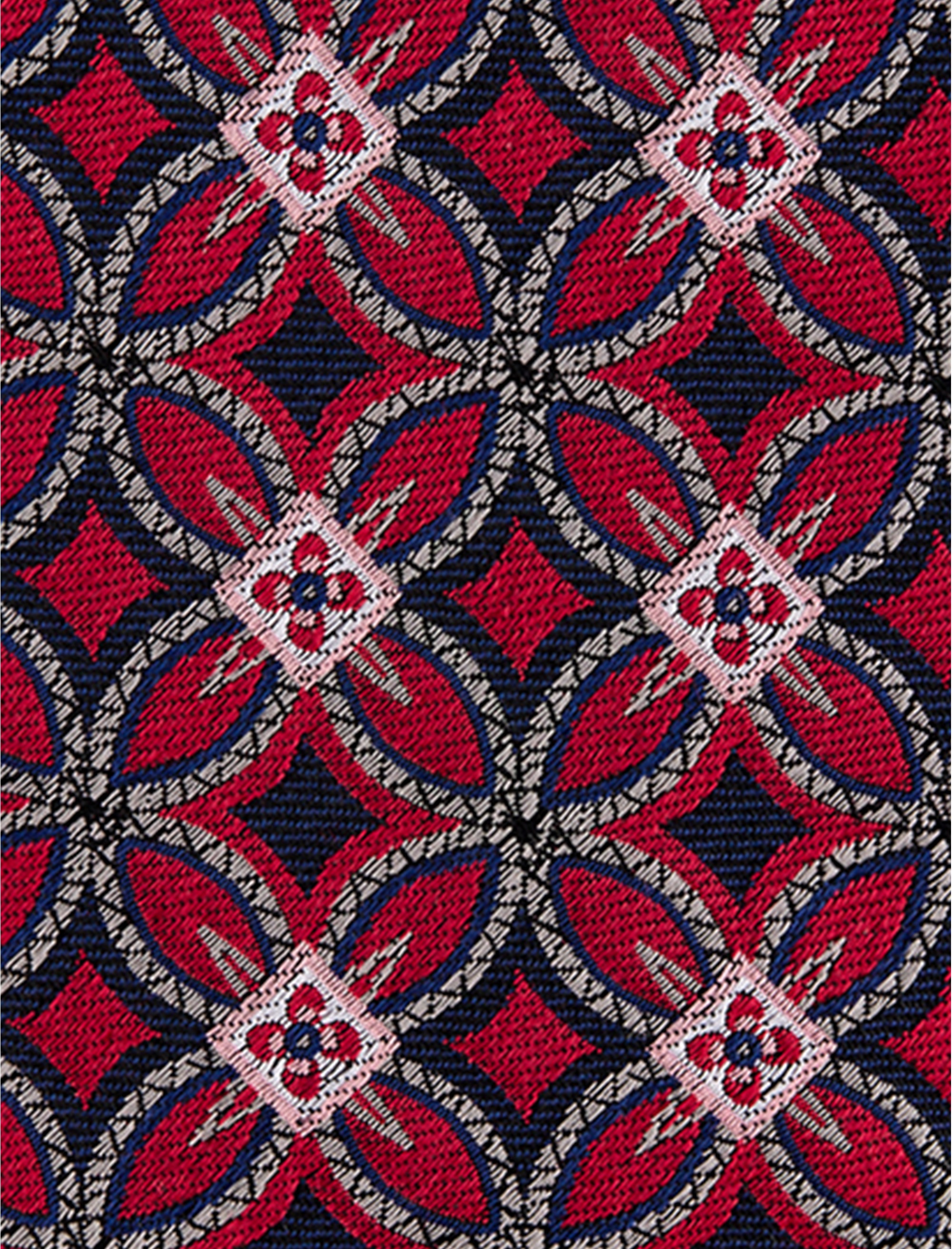 Geometric Pattern Silk Tie - thumbnail 2