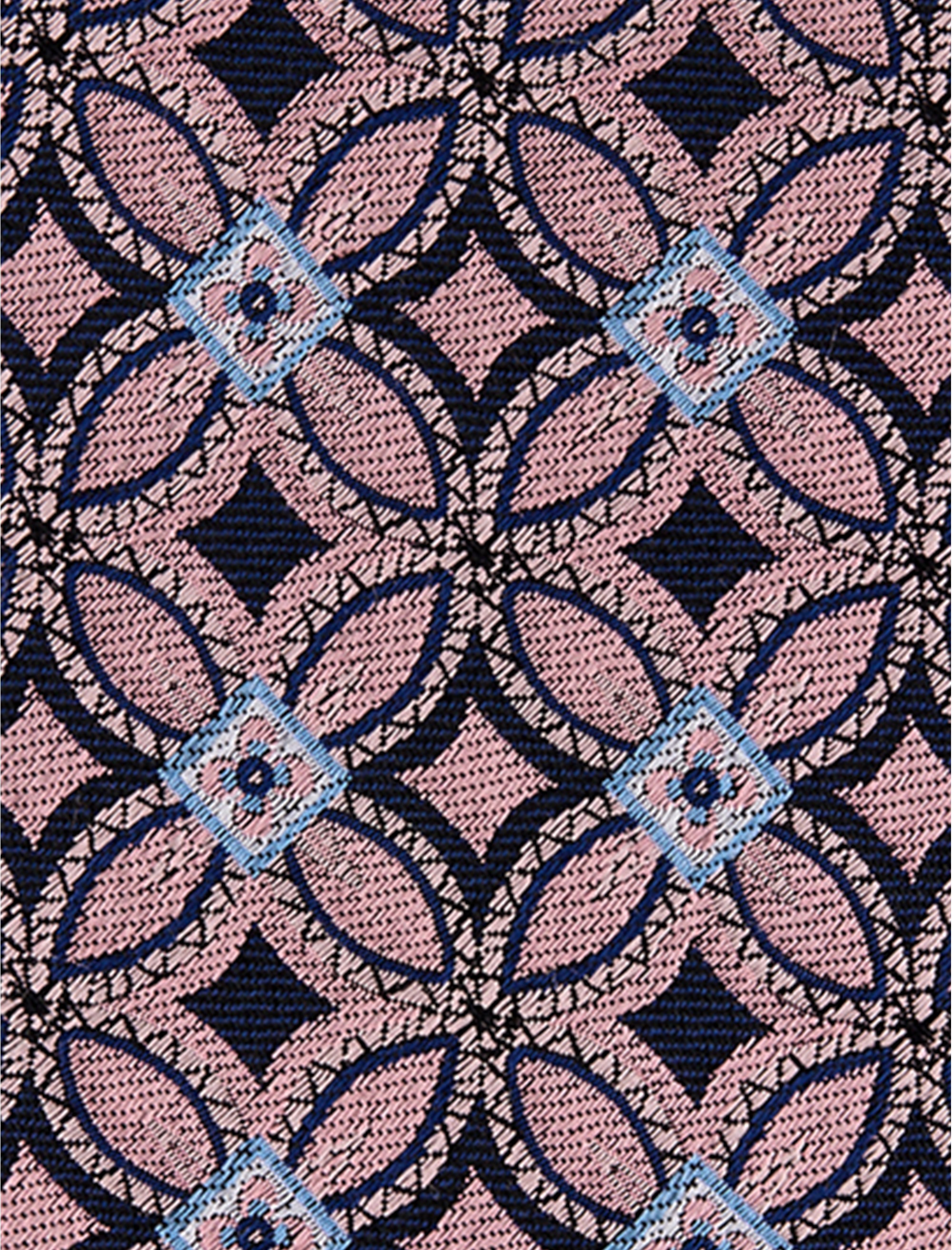 Geometric Pattern Silk Tie - thumbnail 6