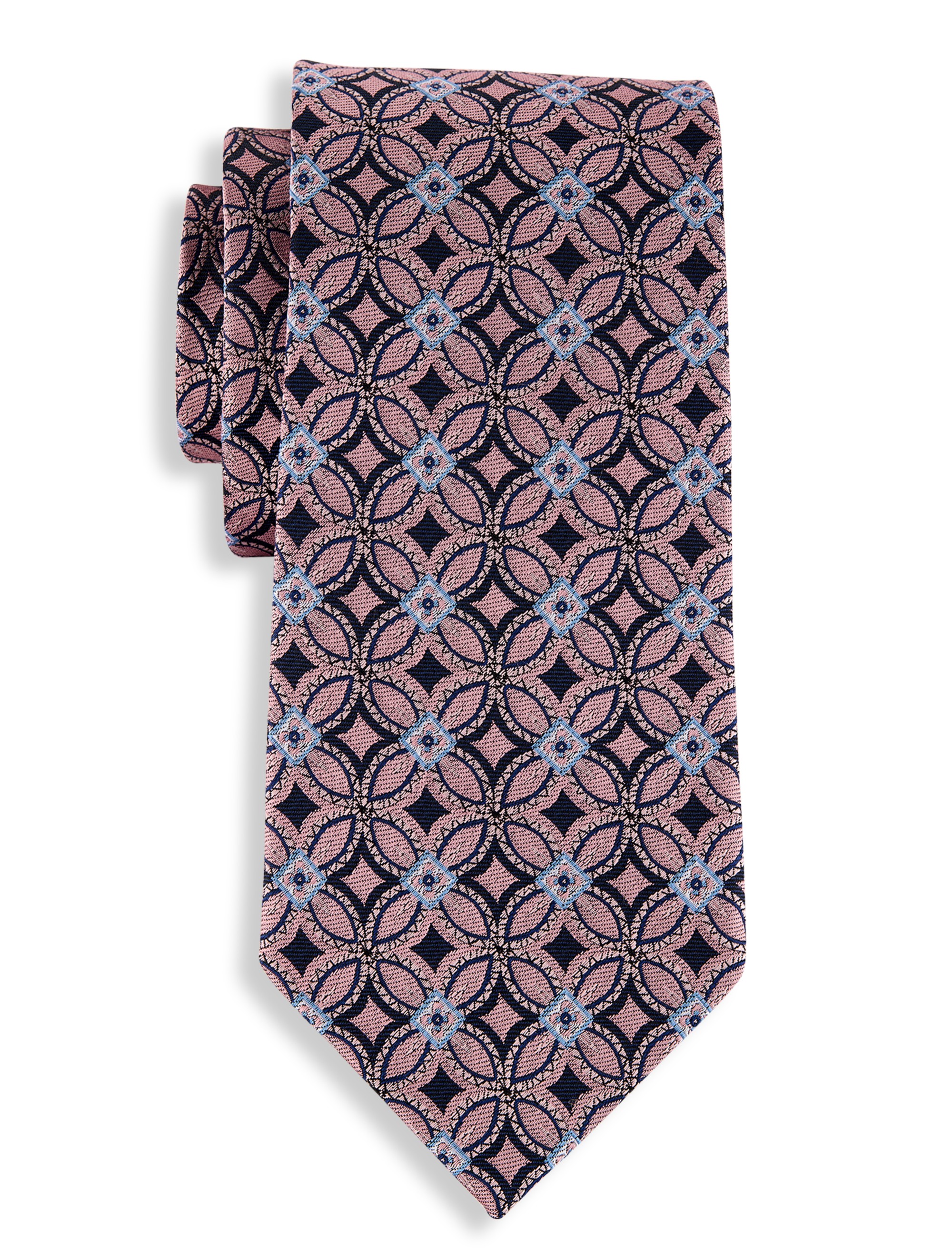 Geometric Pattern Silk Tie - thumbnail 5