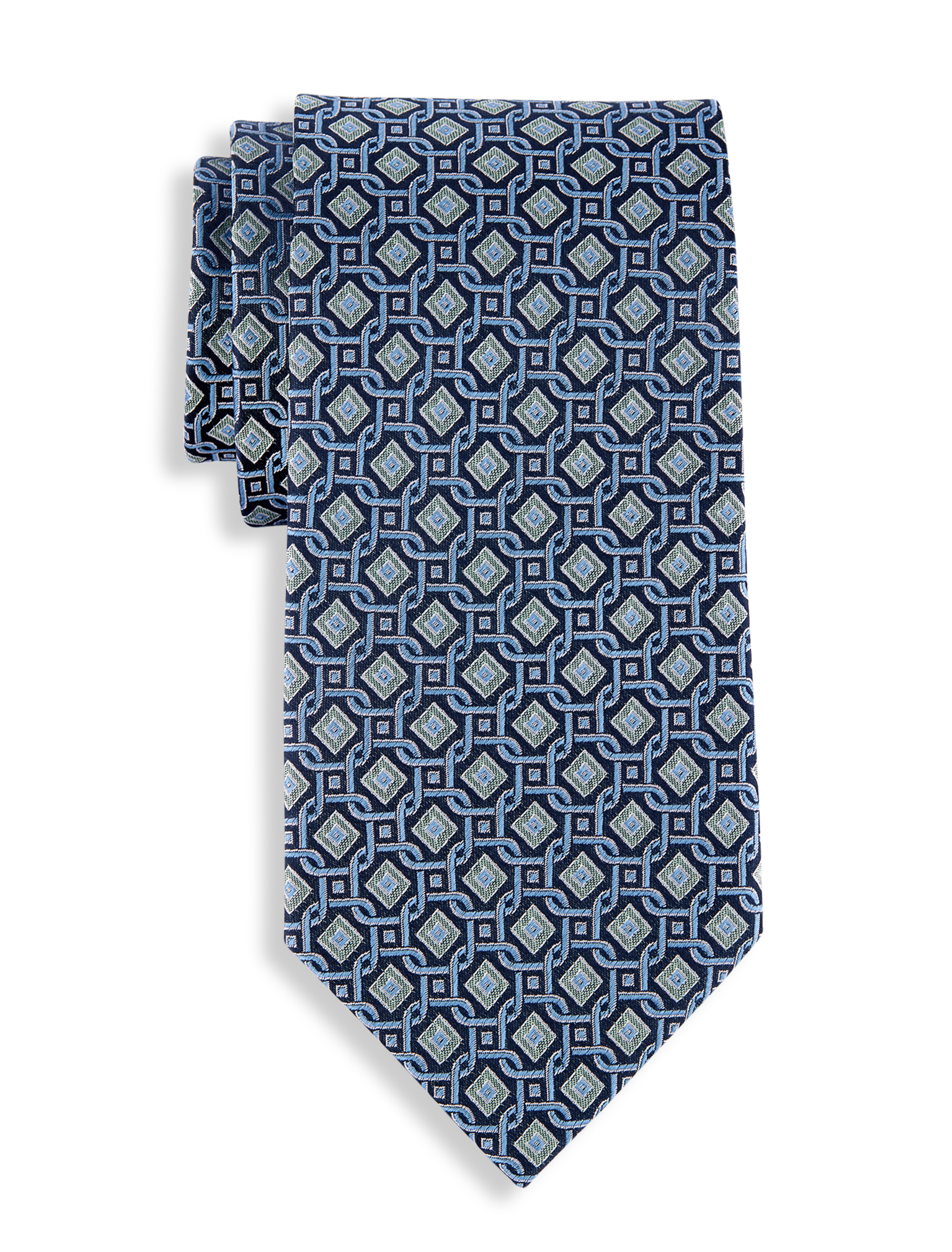 Geometric Link Silk Tie