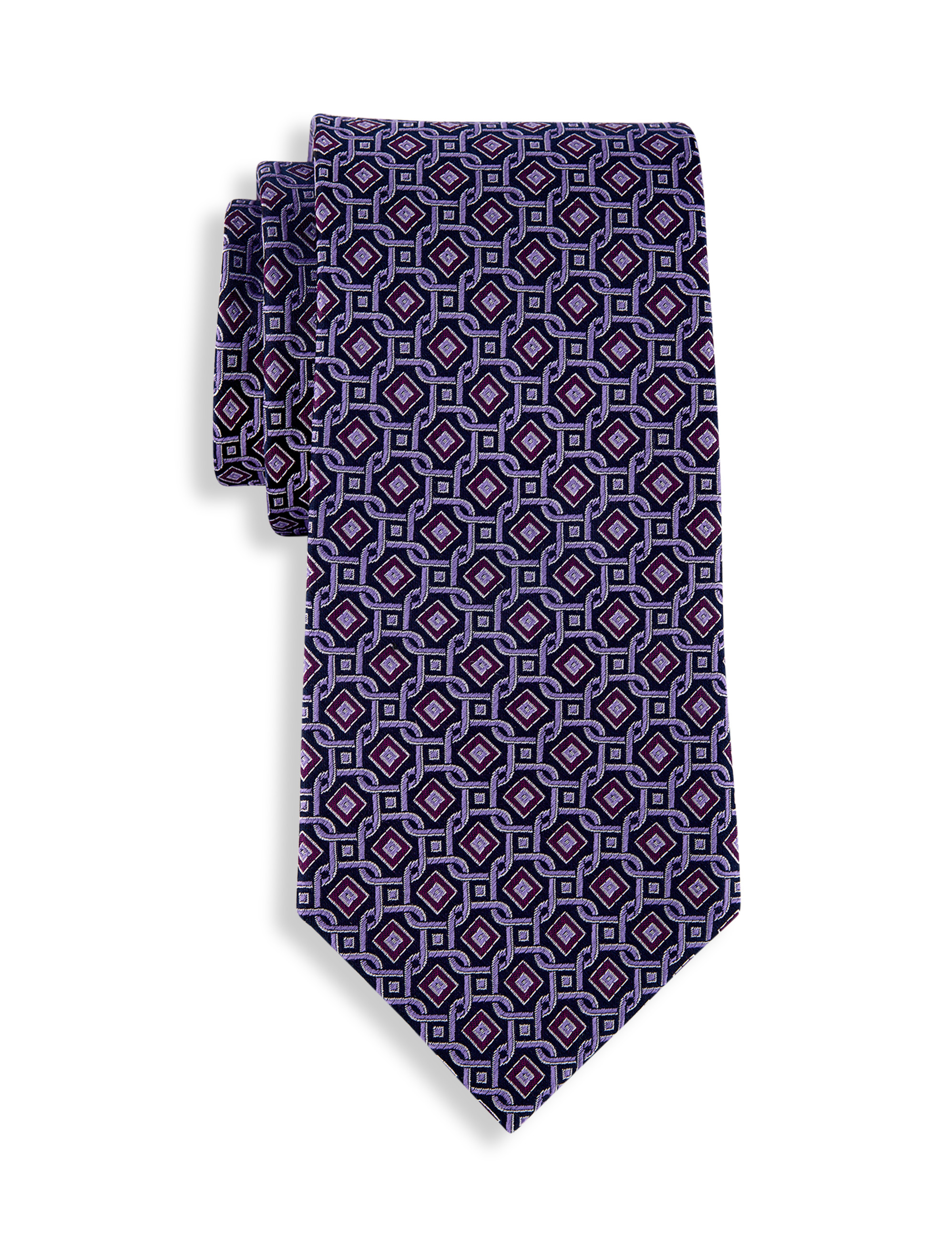 Geometric Link Silk Tie