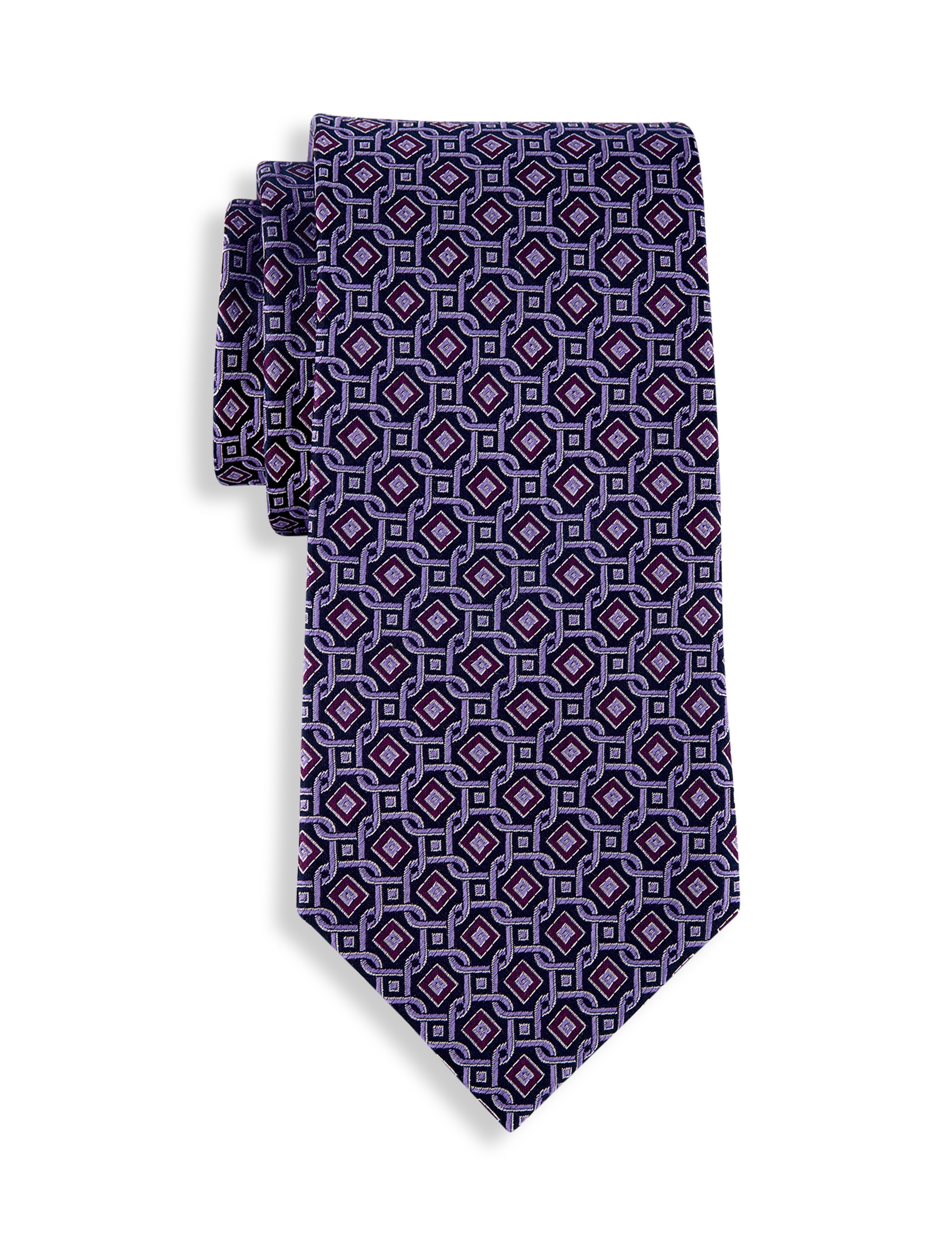 Geometric Link Silk Tie - thumbnail 5