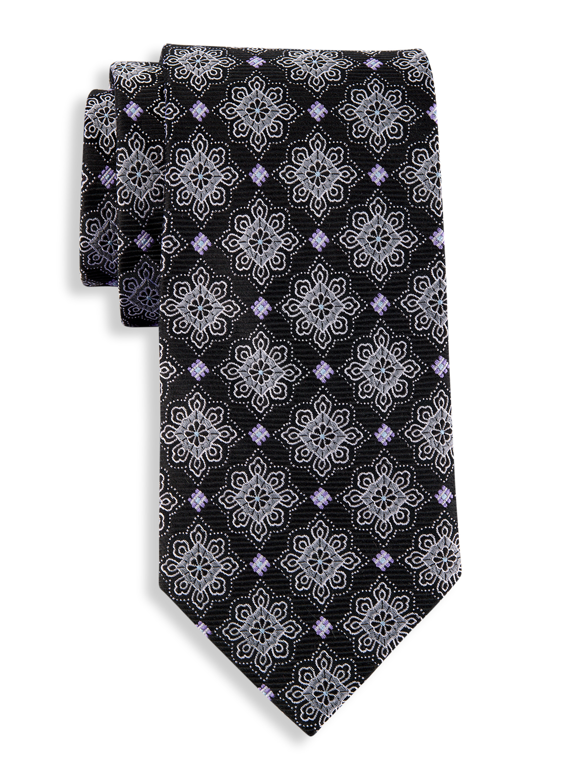 Diamond Medallion Silk Tie