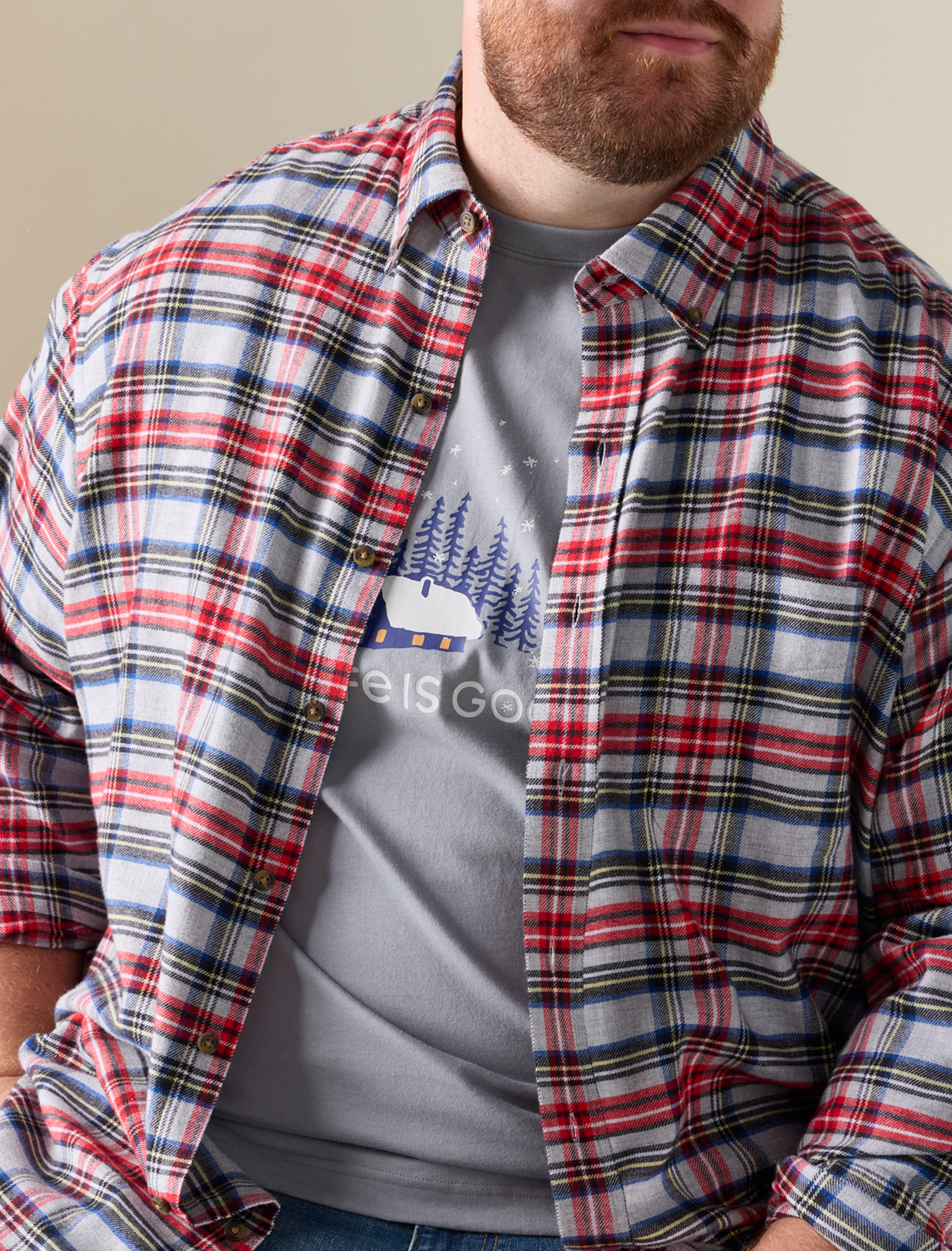 Plaid Flannel Sport Shirt