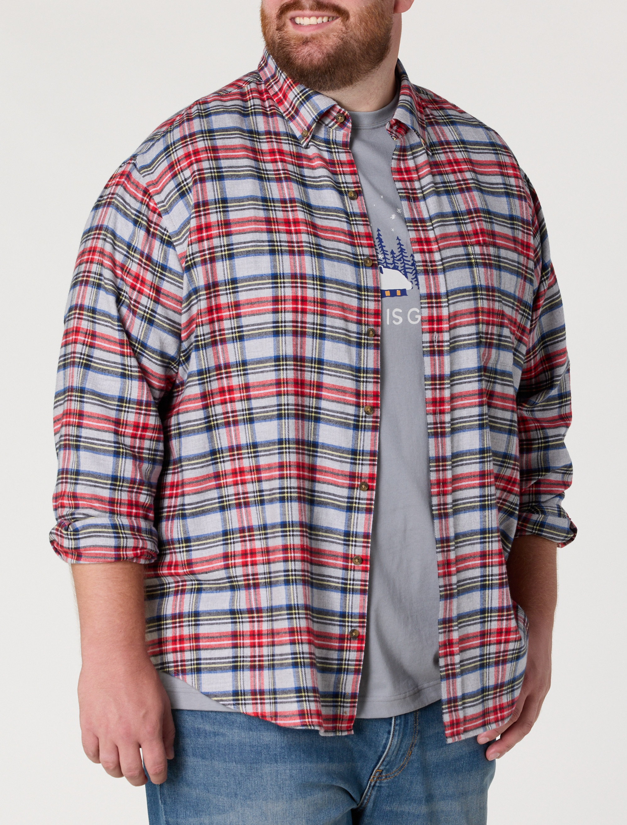 Plaid Flannel Sport Shirt