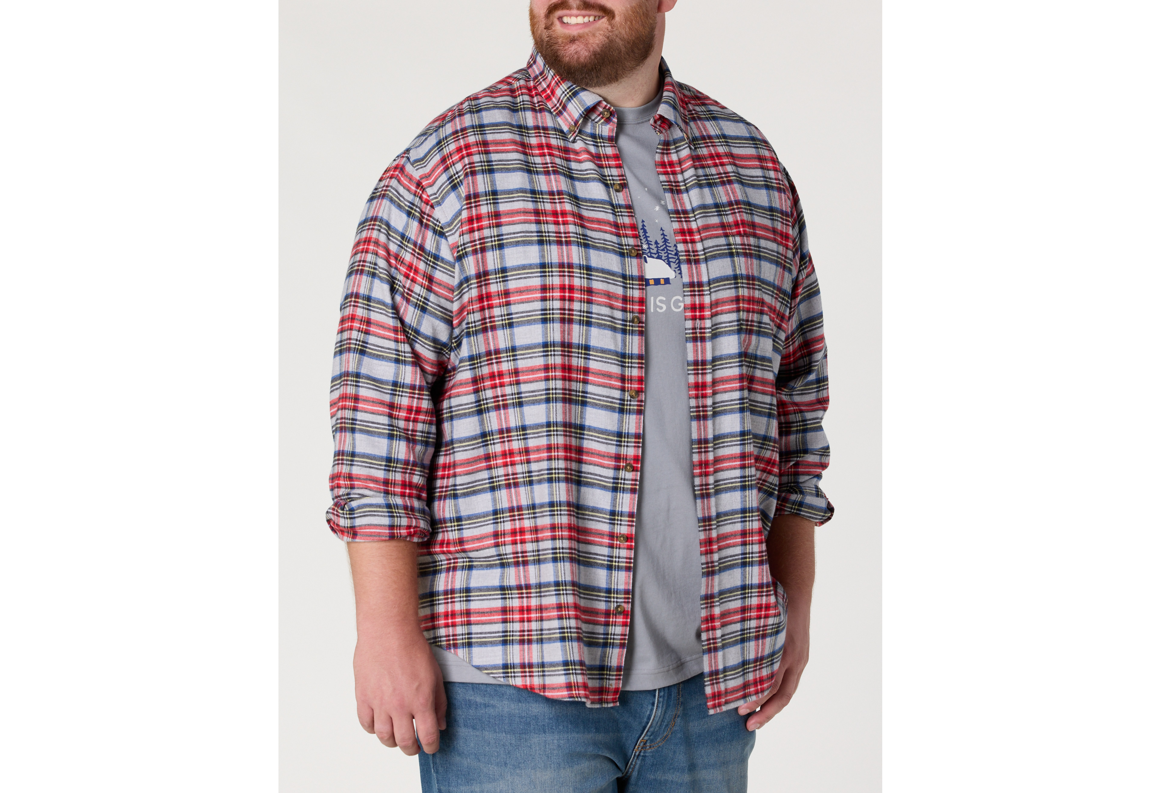 Plaid Flannel Sport Shirt