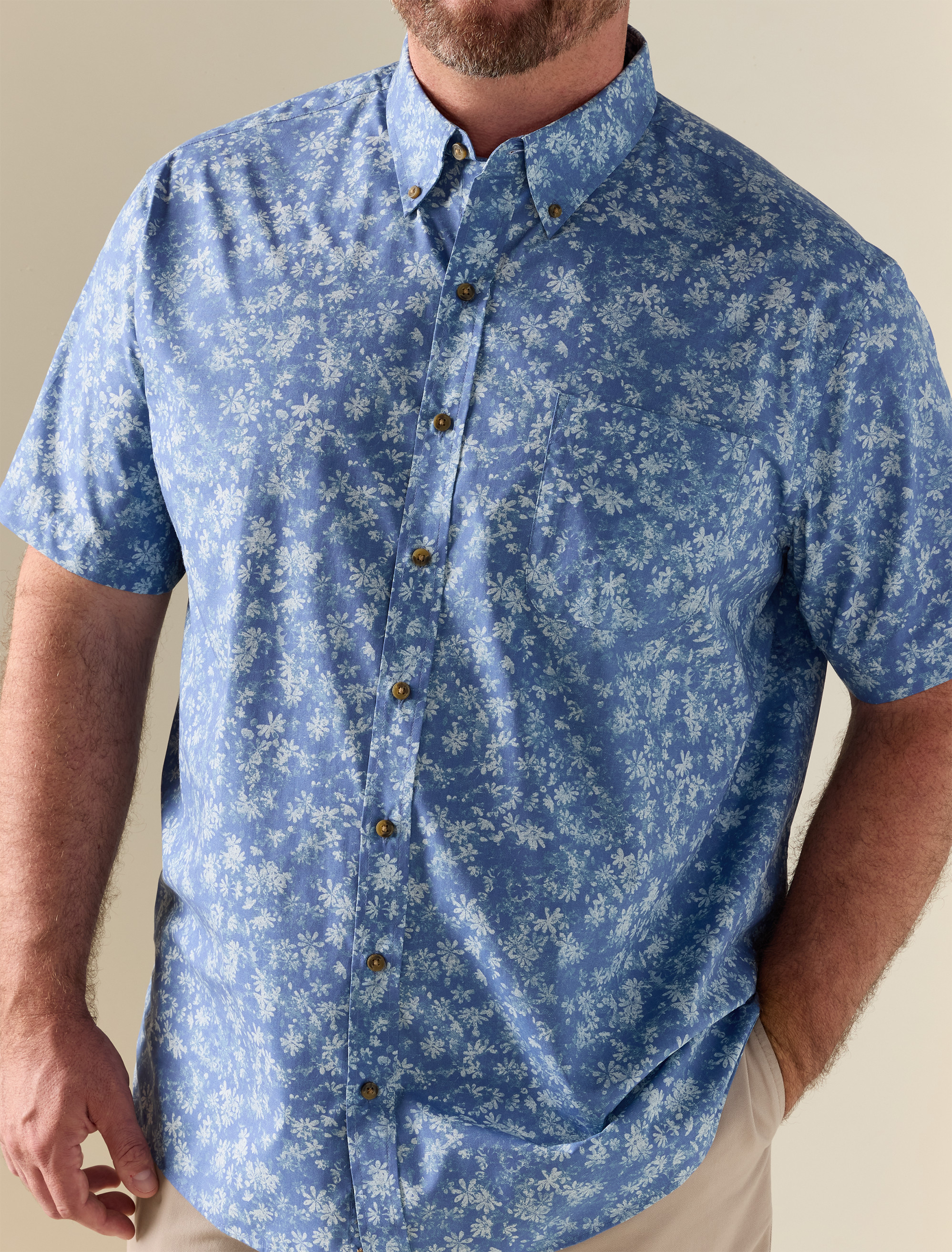 Easy-Care Multi Floral Print Sport Shirt
