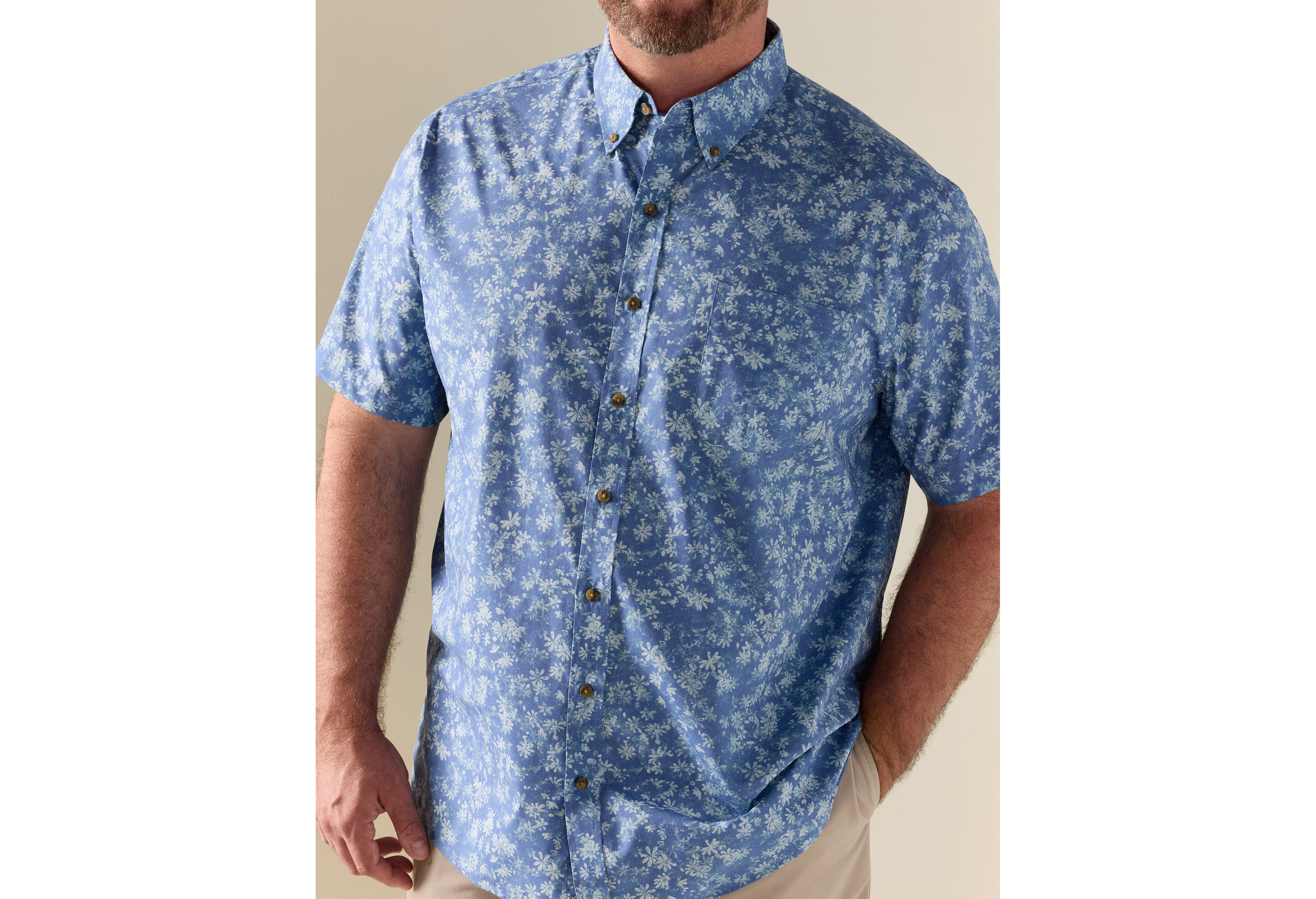 Easy-Care Multi Floral Print Sport Shirt