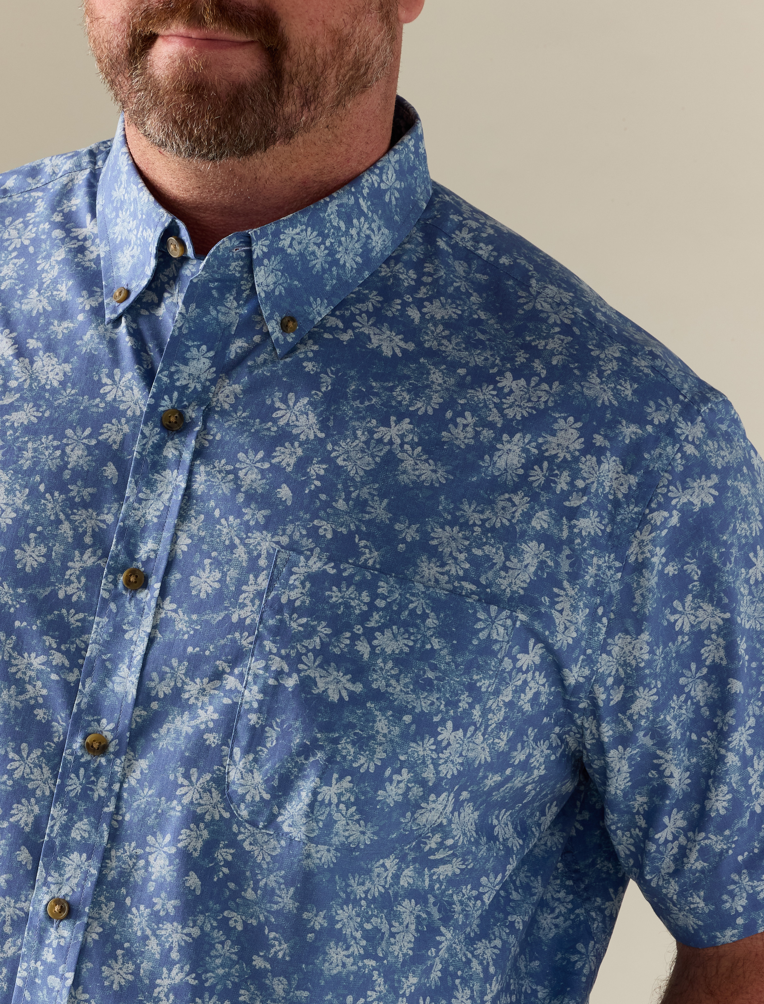 Easy-Care Multi Floral Print Sport Shirt