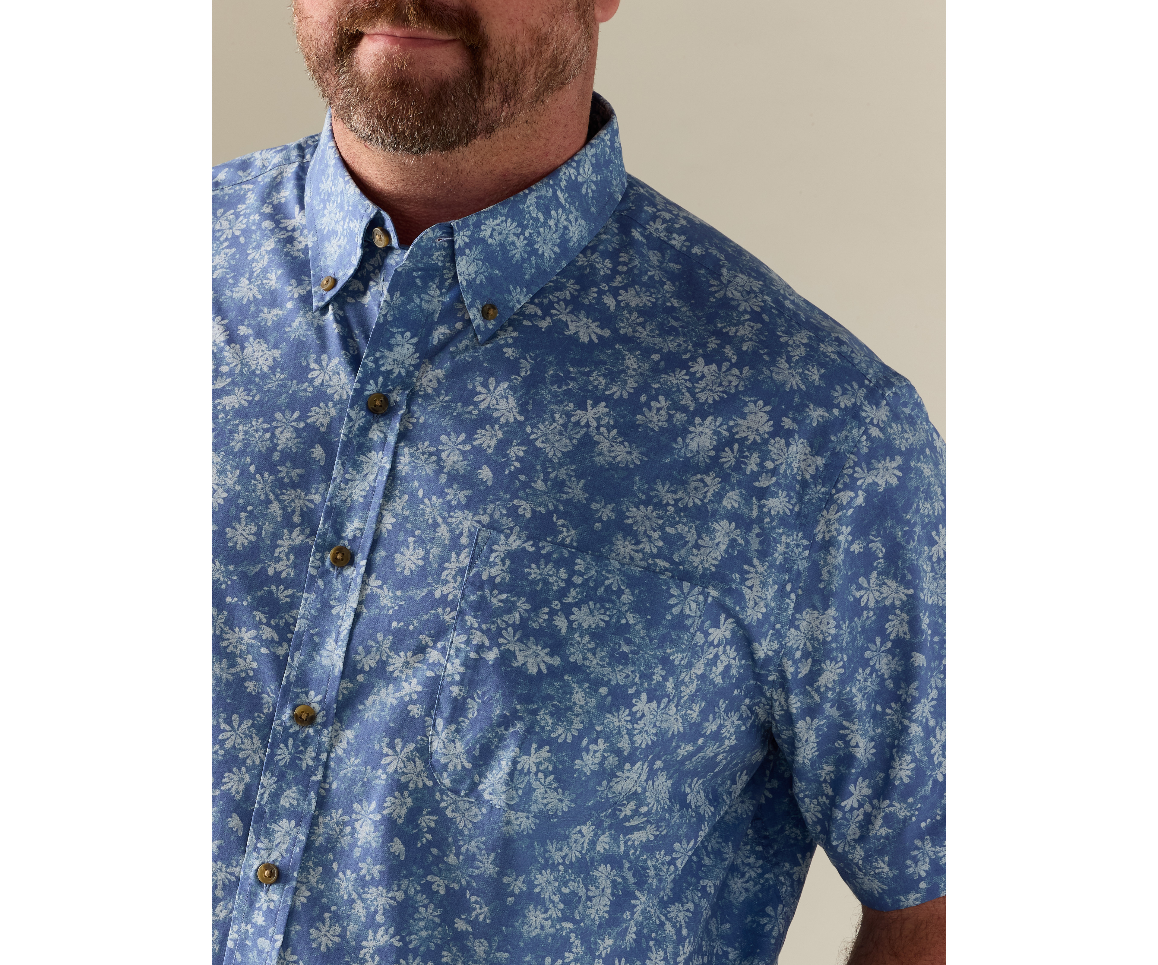 Easy-Care Multi Floral Print Sport Shirt