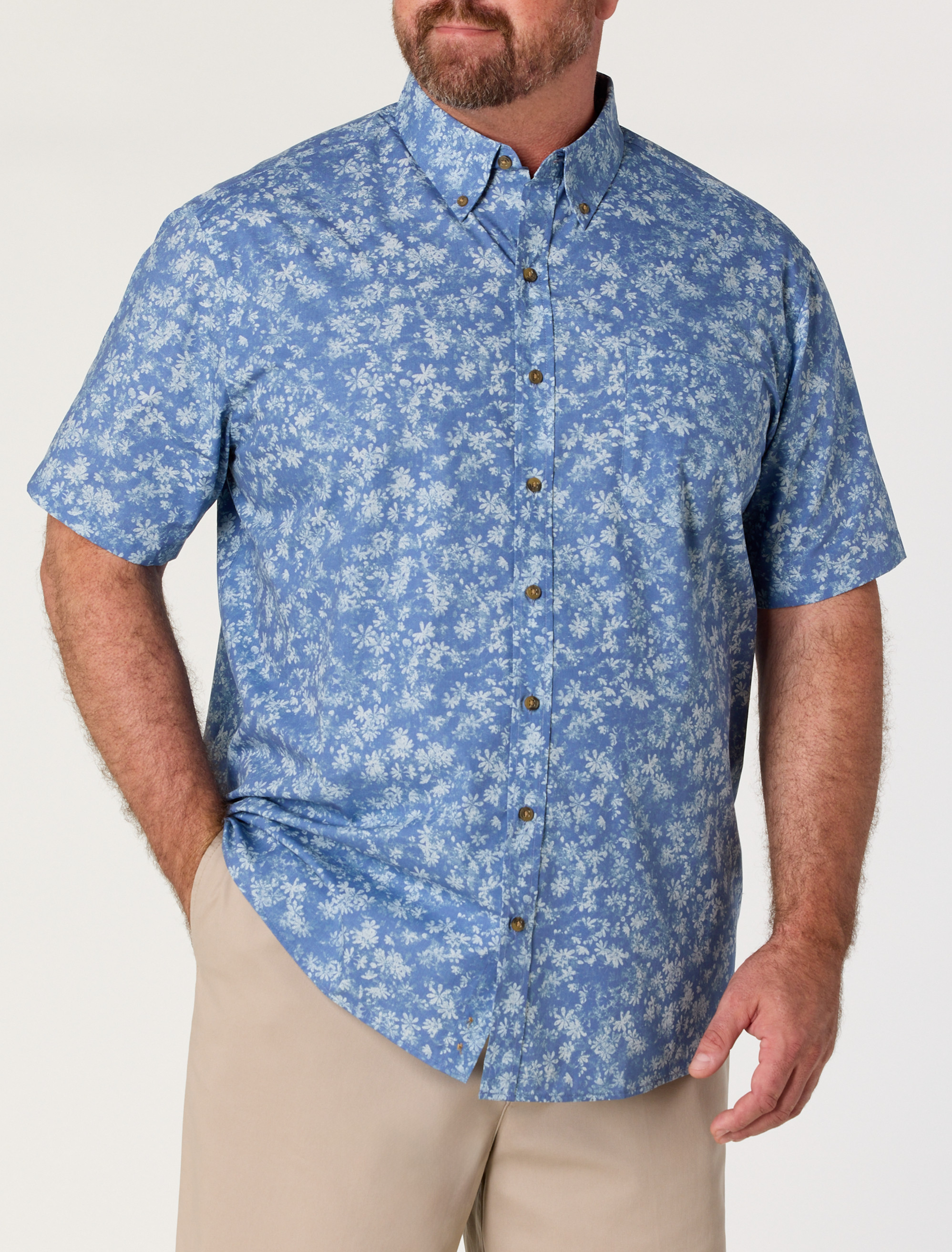 Easy-Care Multi Floral Print Sport Shirt