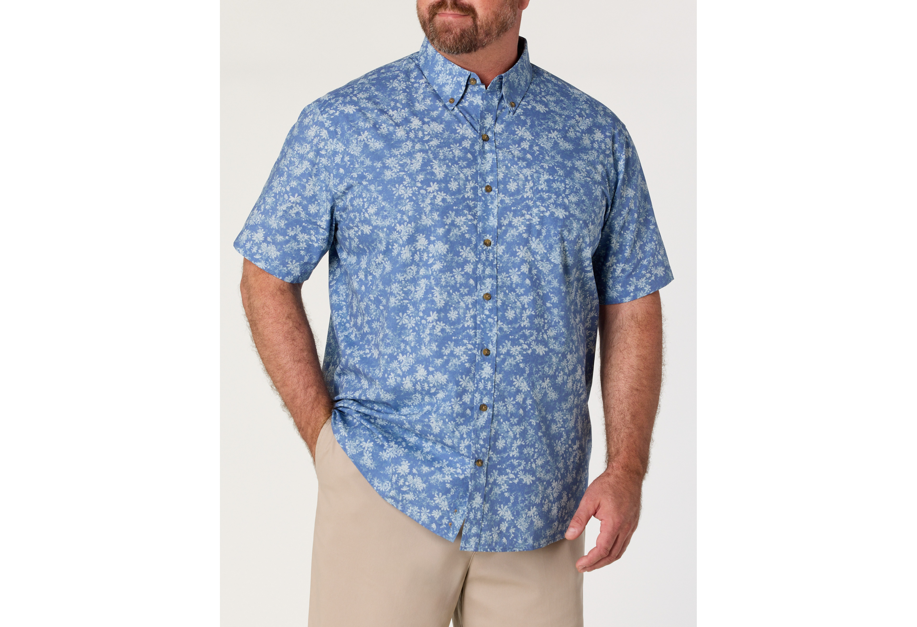 Easy-Care Multi Floral Print Sport Shirt