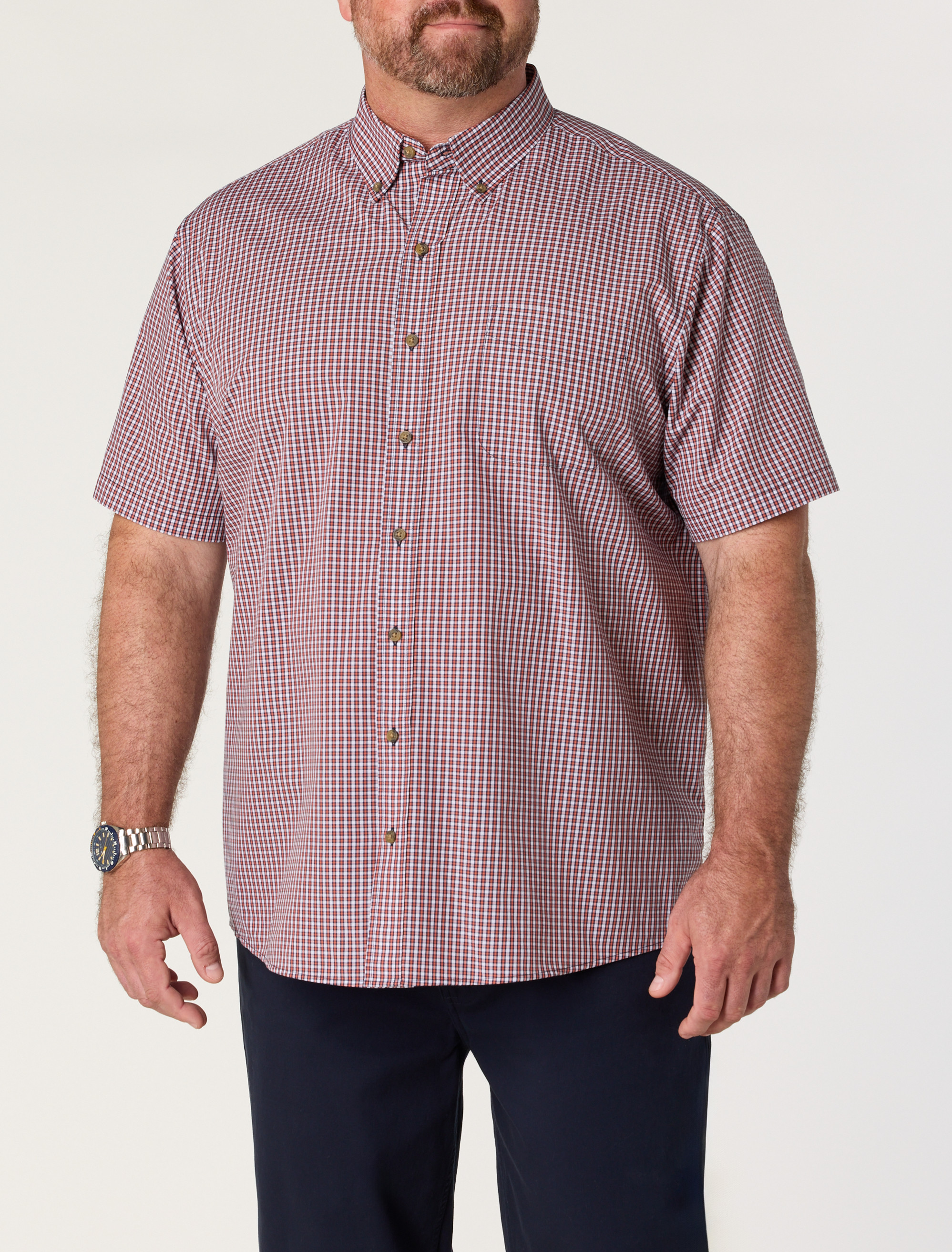 Easy-Care Medium Plaid Sport Shirt