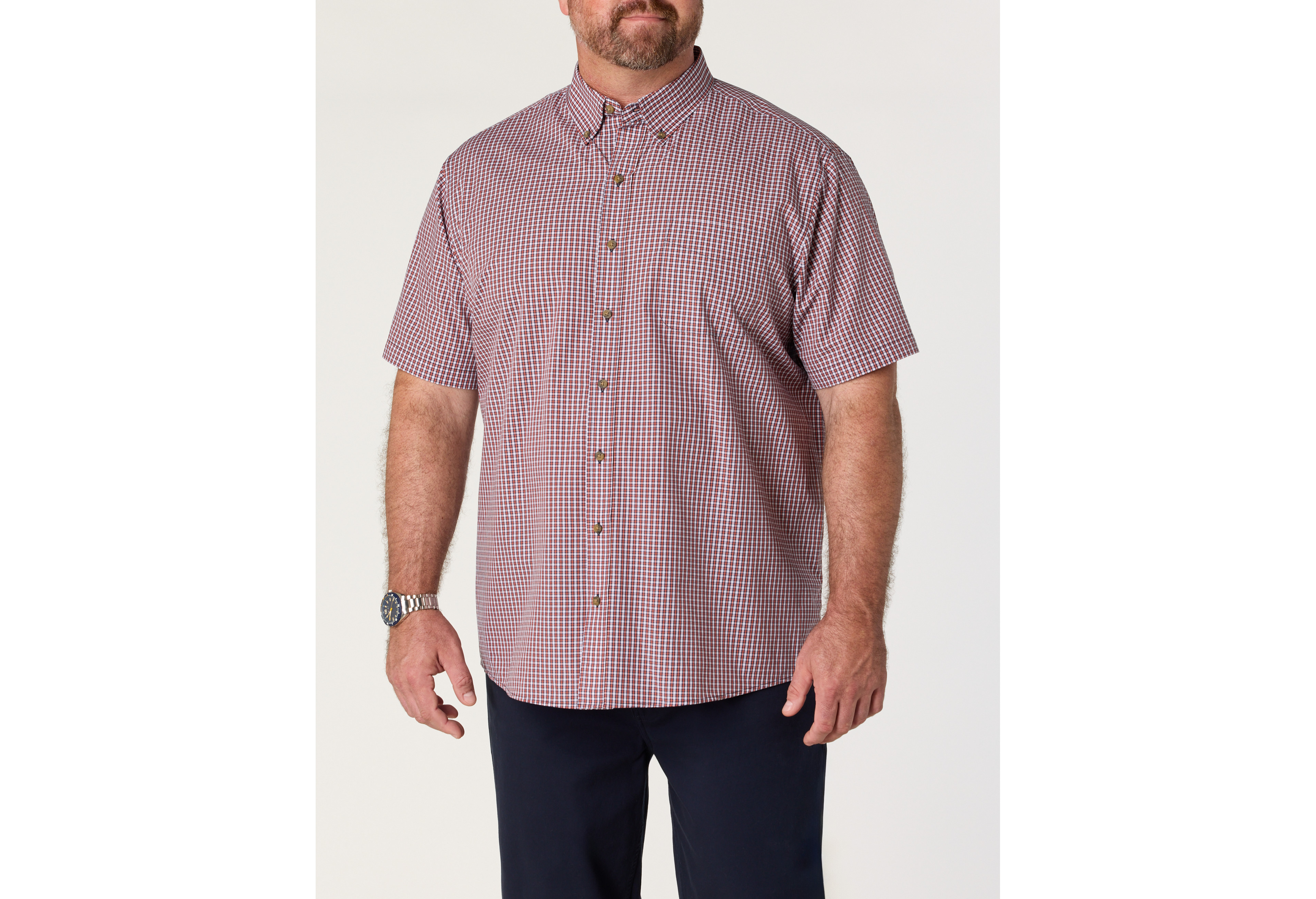 Easy-Care Medium Plaid Sport Shirt