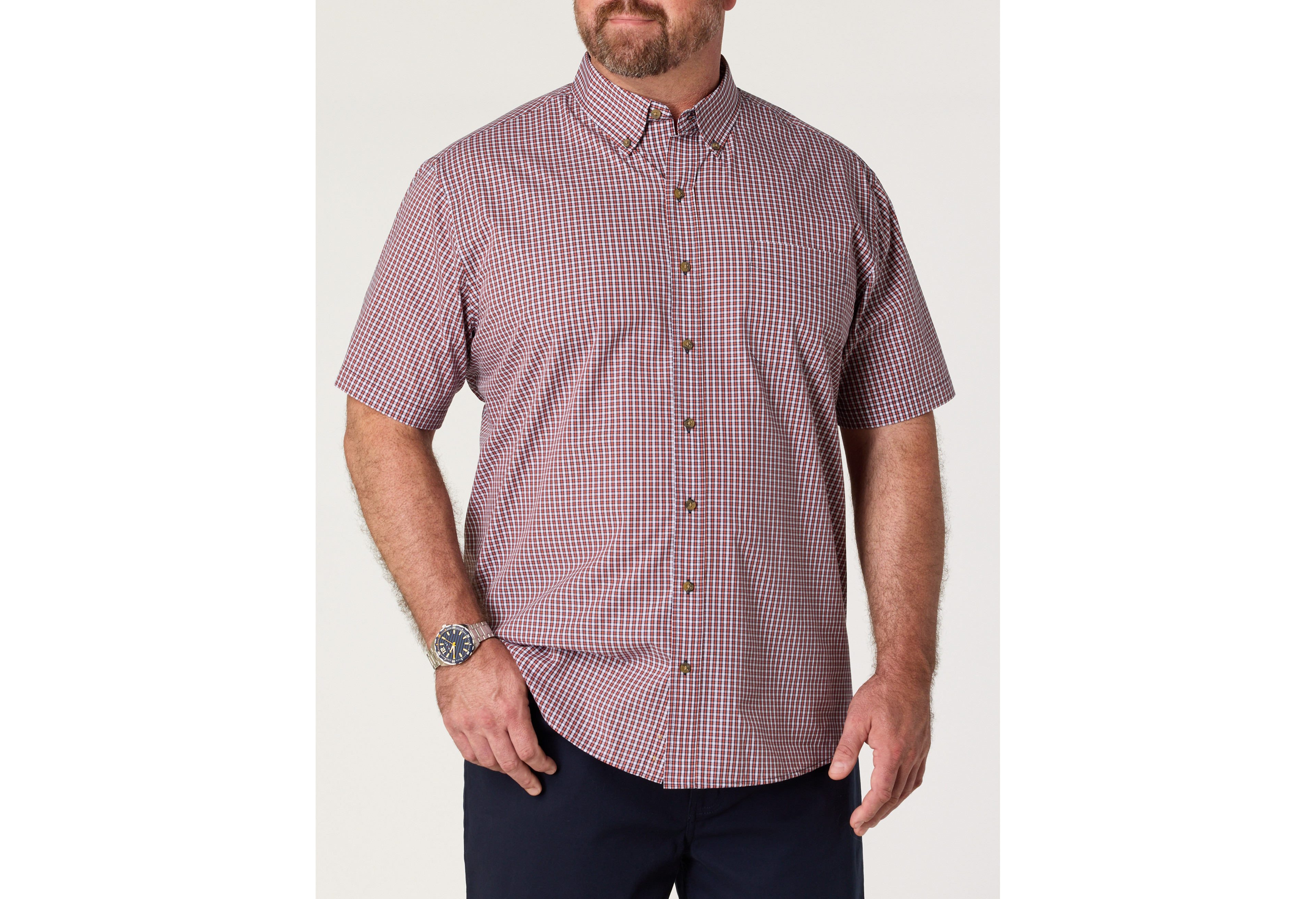 Easy-Care Medium Plaid Sport Shirt