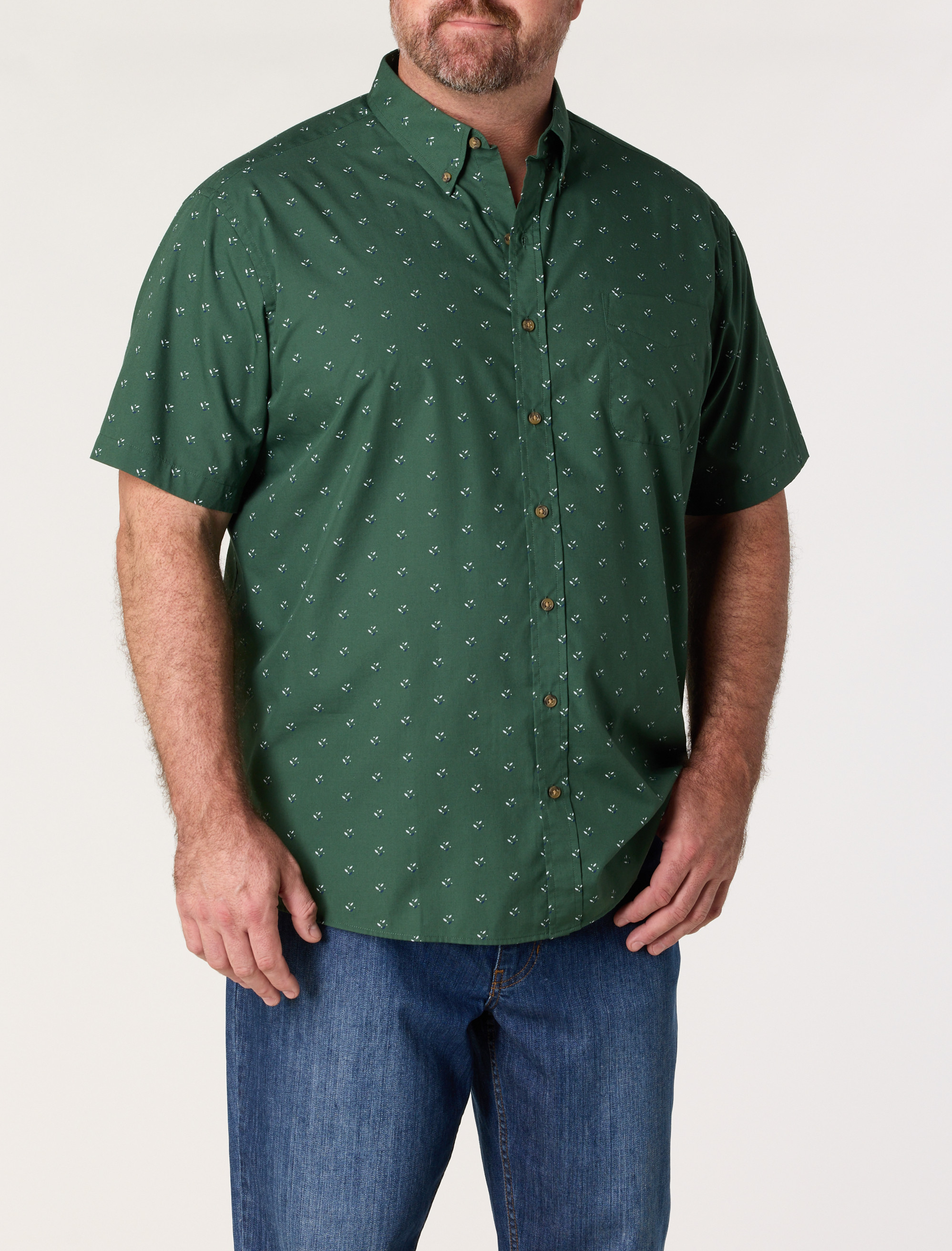 Easy-Care Micro Floral Sport Shirt