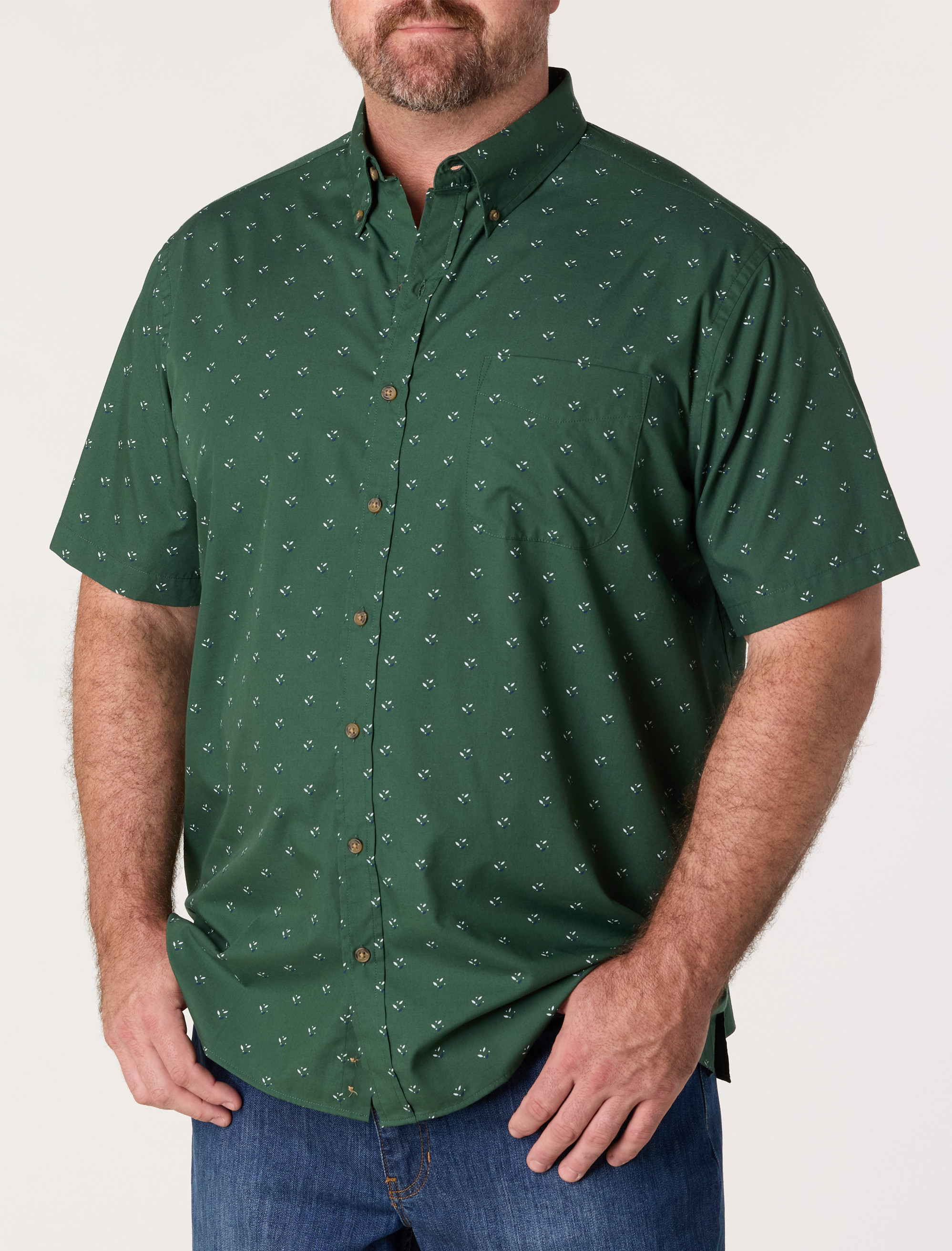 Easy-Care Micro Floral Sport Shirt