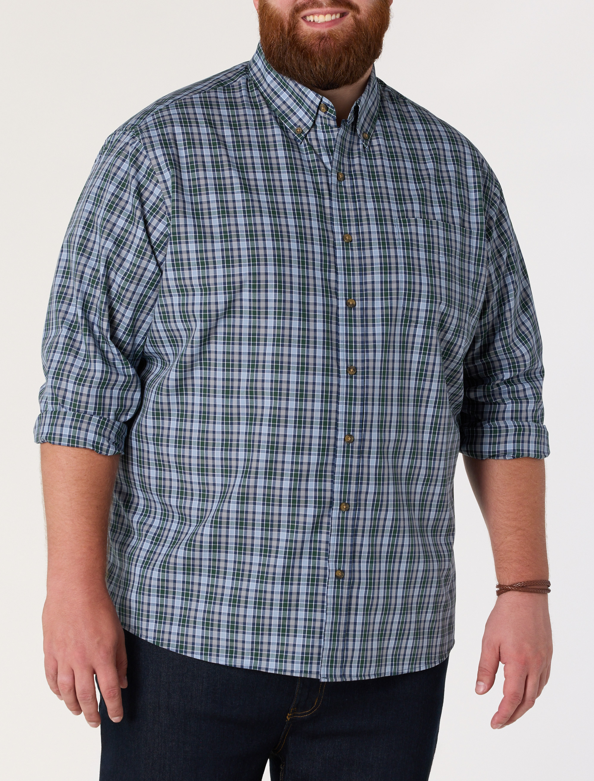 Easy-Care Medium Plaid Sport Shirt