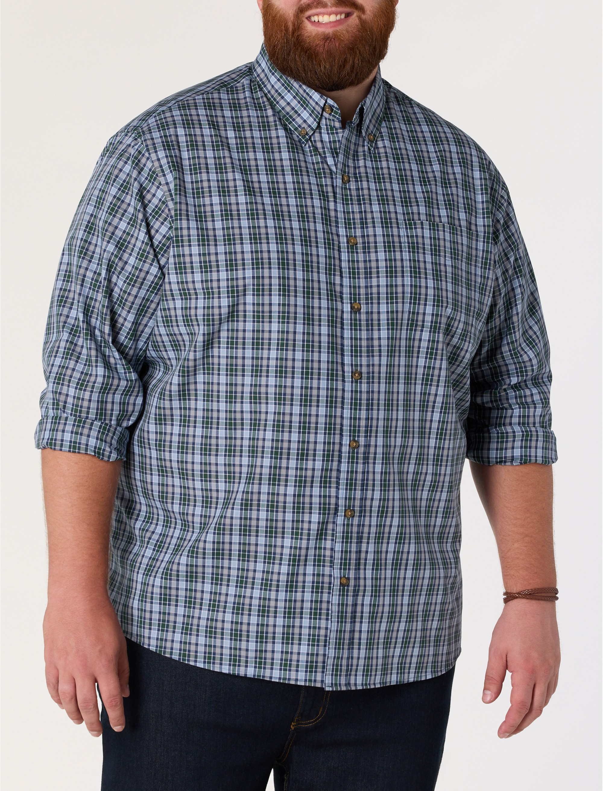 Easy-Care Medium Plaid Sport Shirt