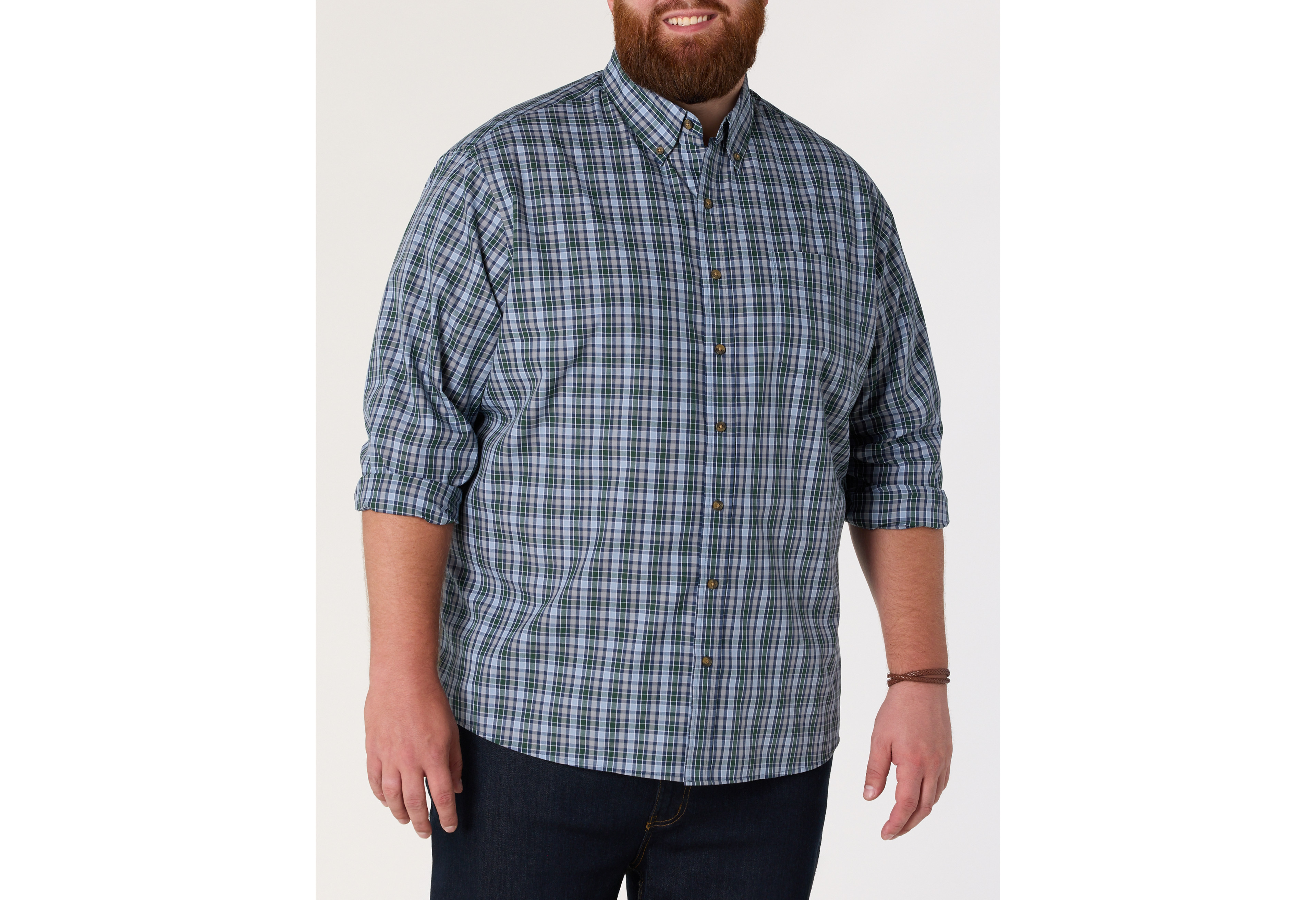 Easy-Care Medium Plaid Sport Shirt