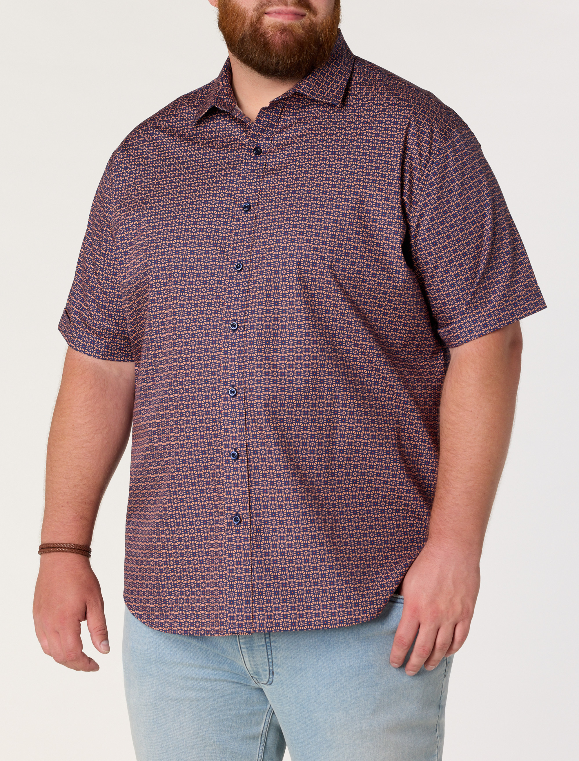 Geometric Dot Print Sport Shirt