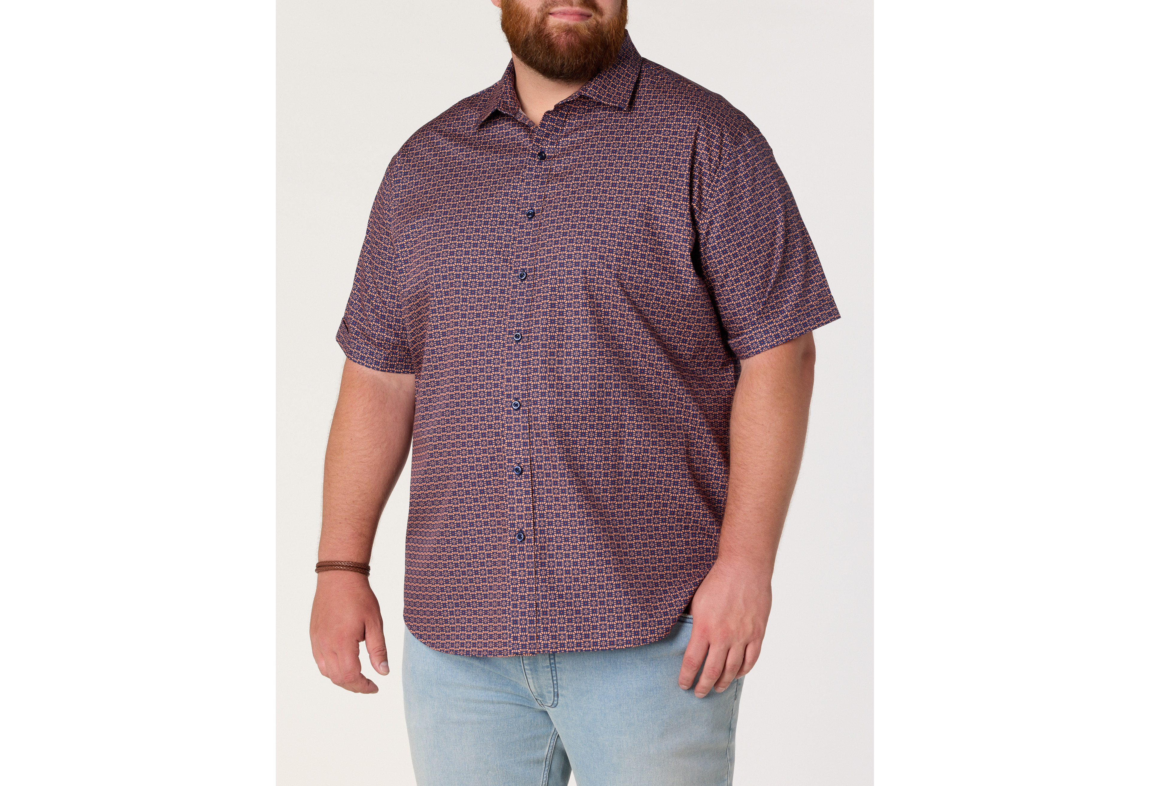 Geometric Dot Print Sport Shirt