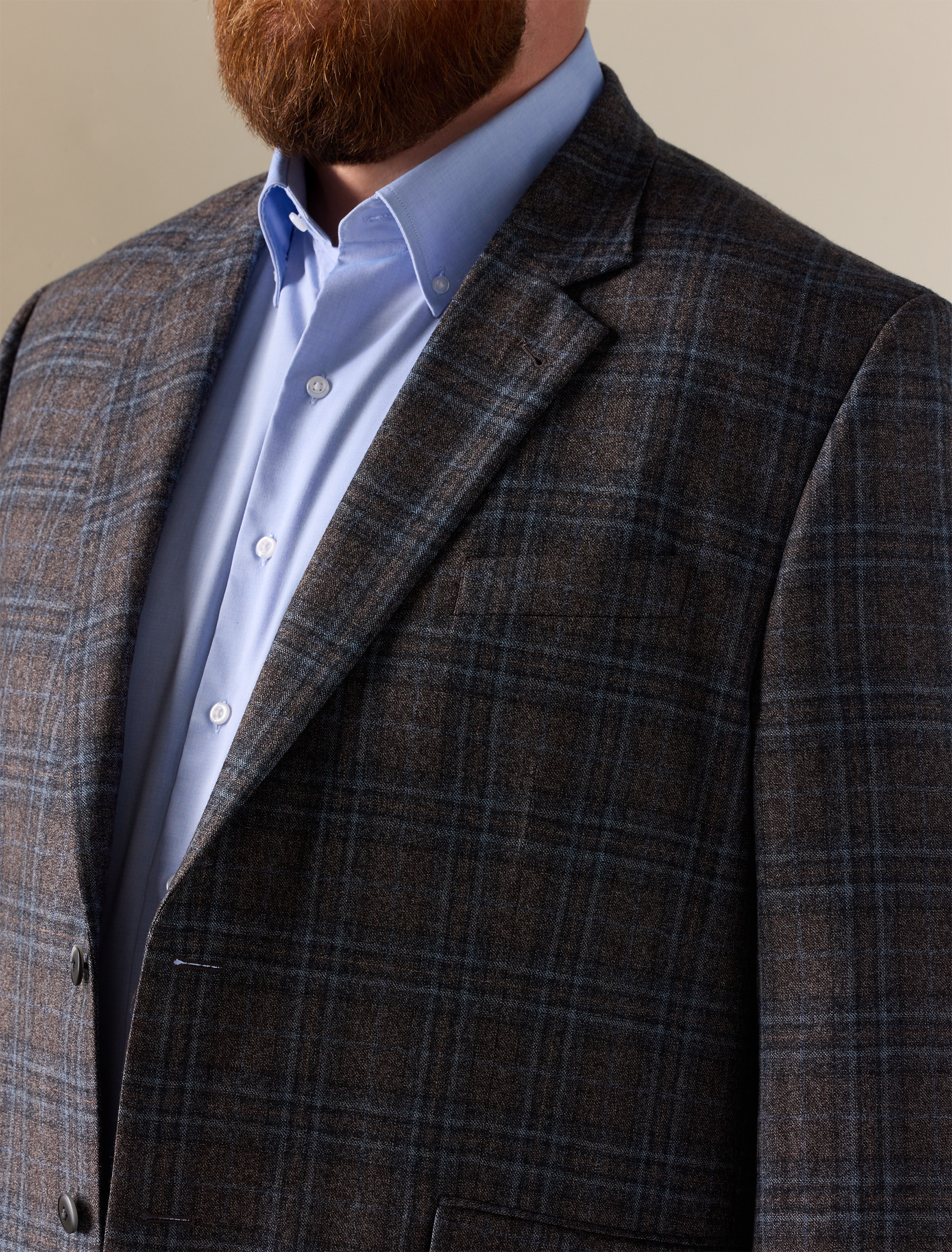 Washed Plaid Sport Coat