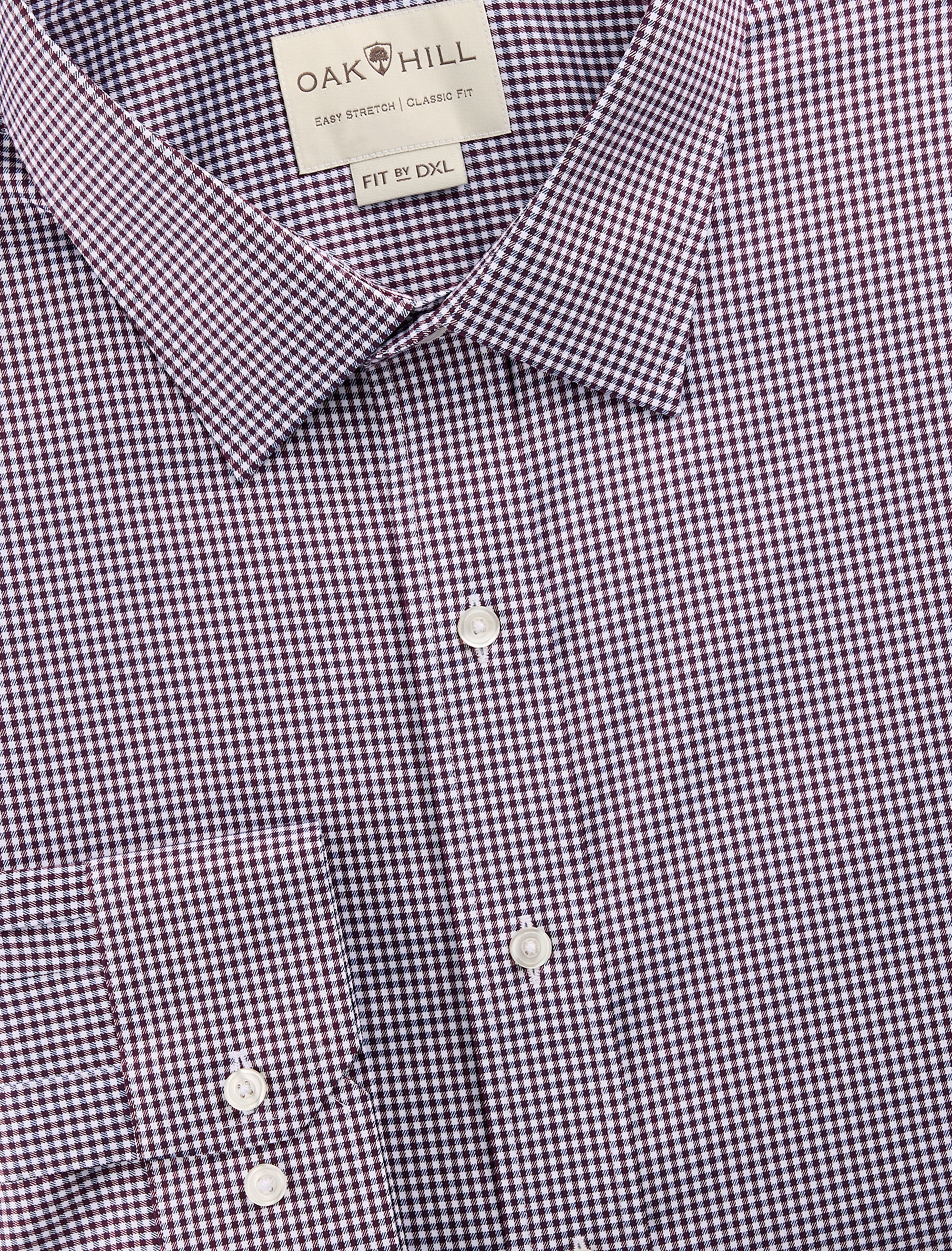 Wrinkle-Resistant Grid Patterned Dress Shirt